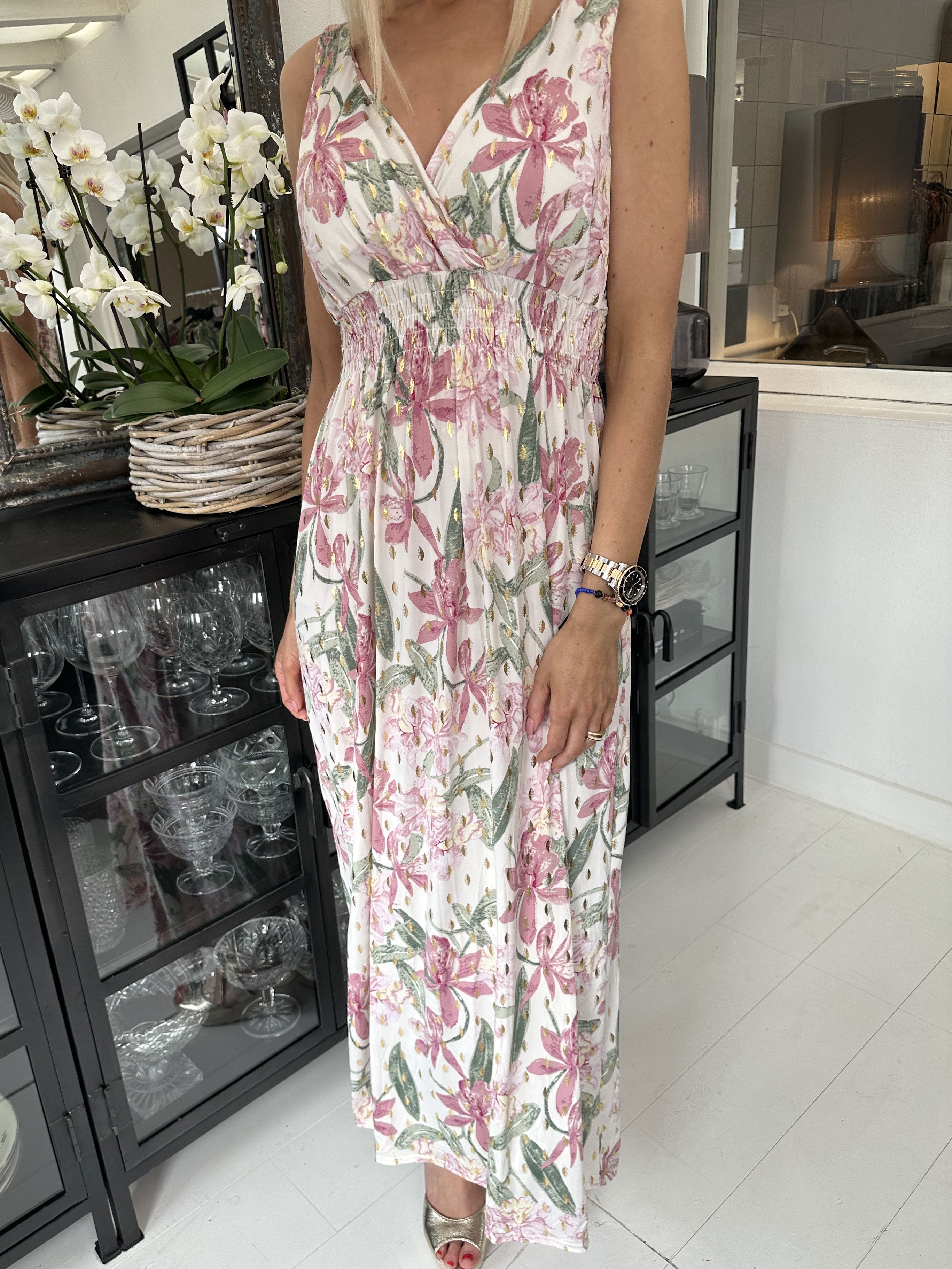 Kenza Flower - Stropkjole i elastisk stof