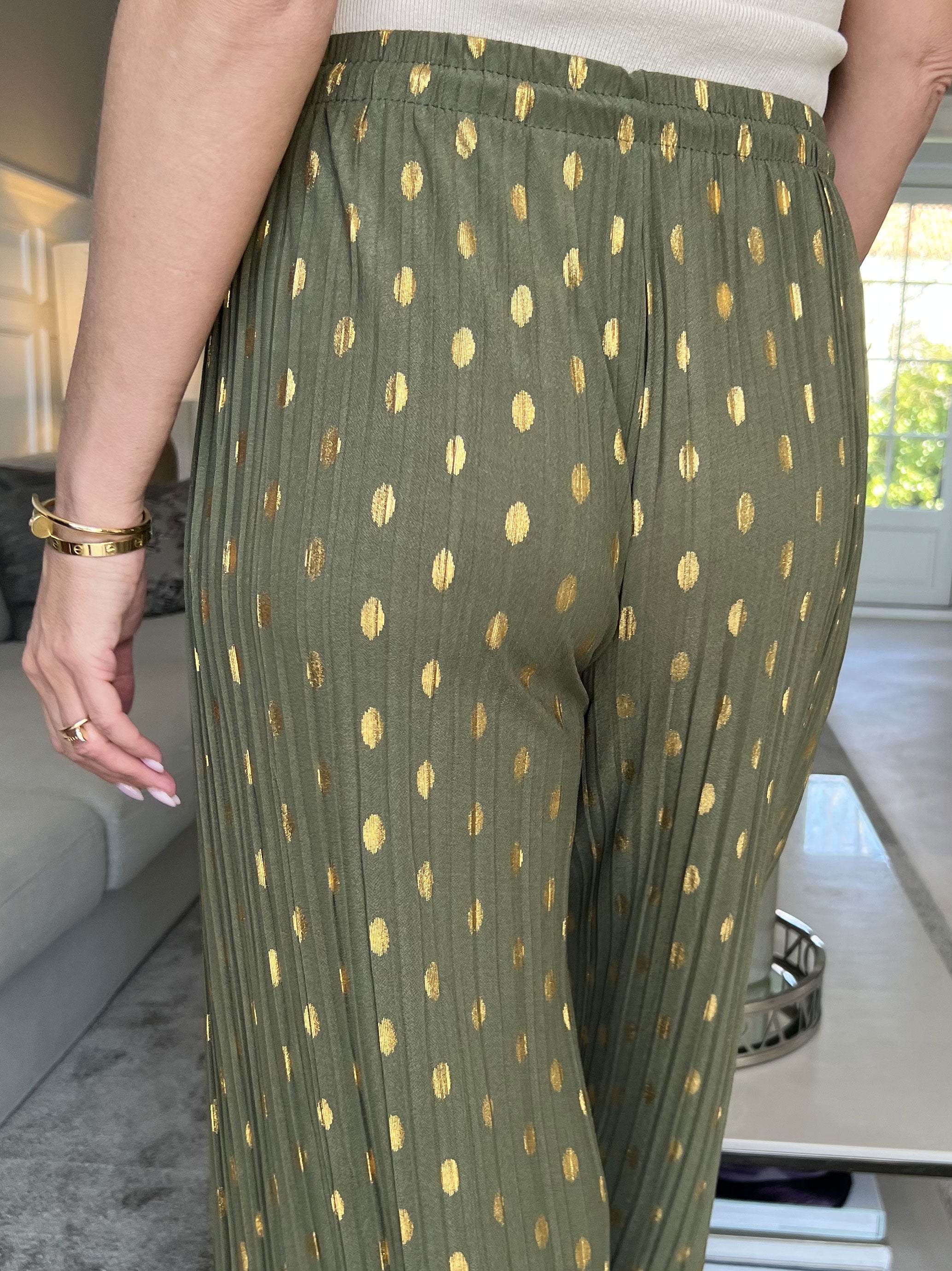 Aleta - Plisserede løse bukser med prikker