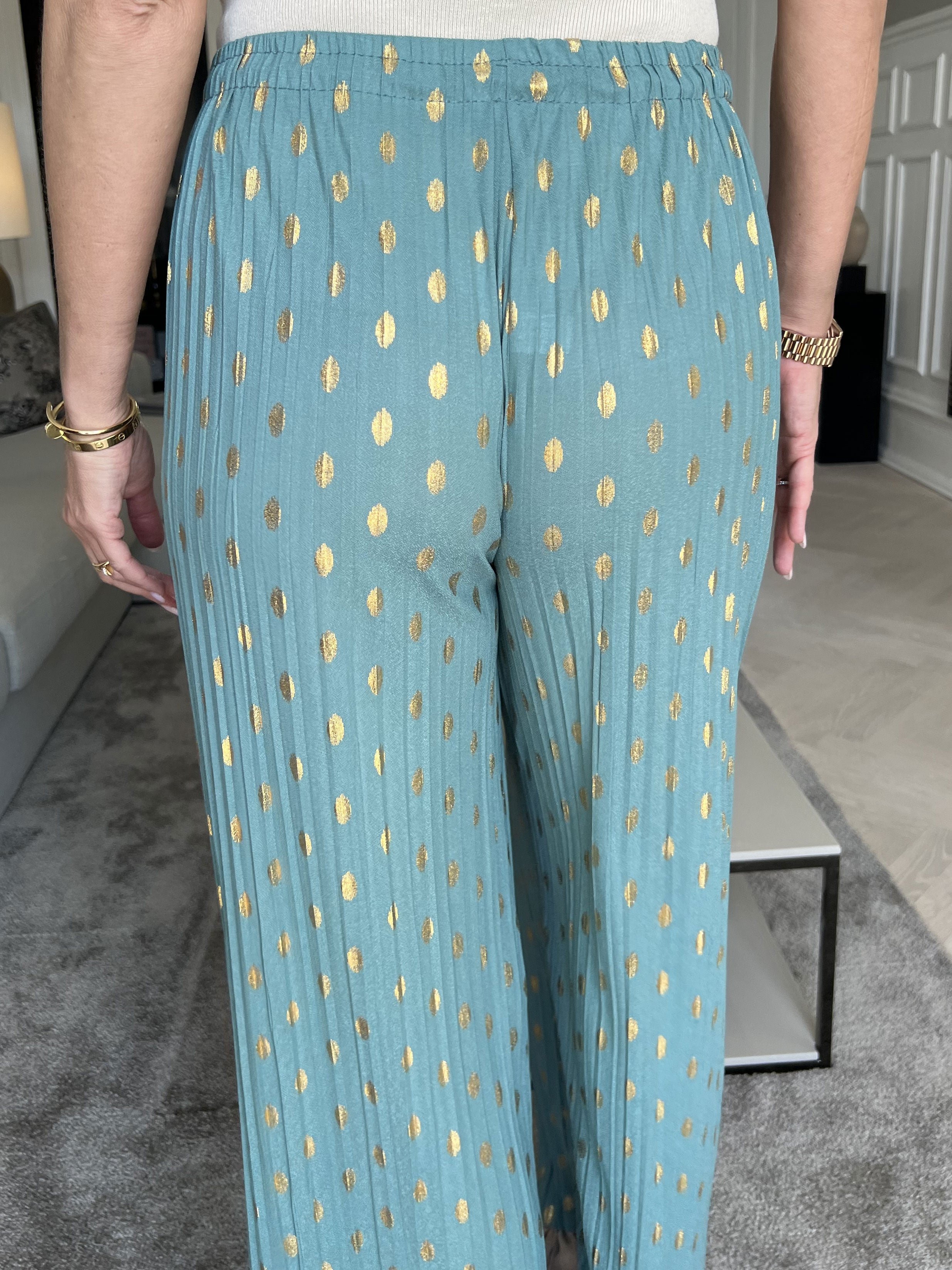 Aleta - Plisserede løse bukser med prikker