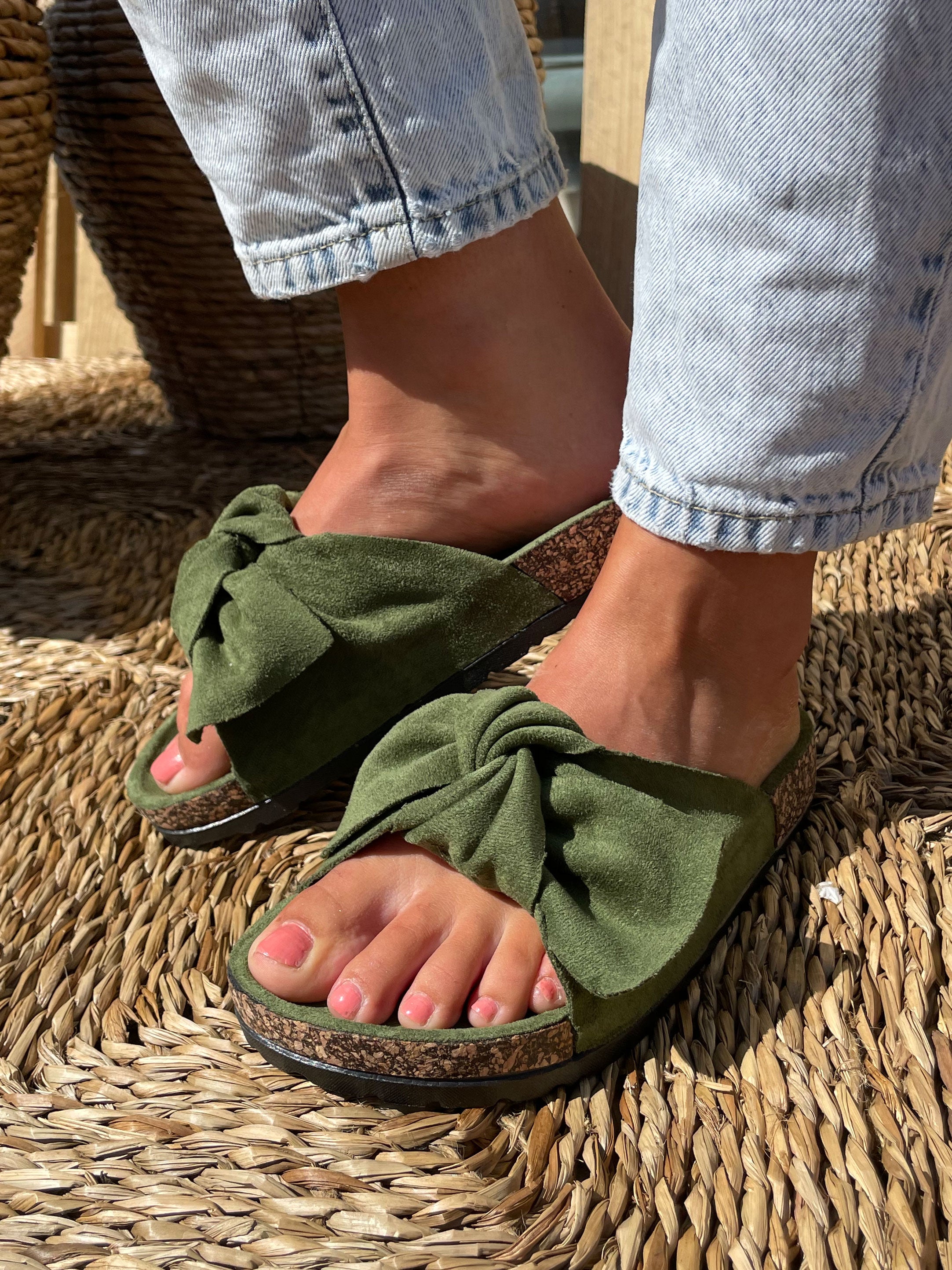 Sehra - Slippers med sløjfe