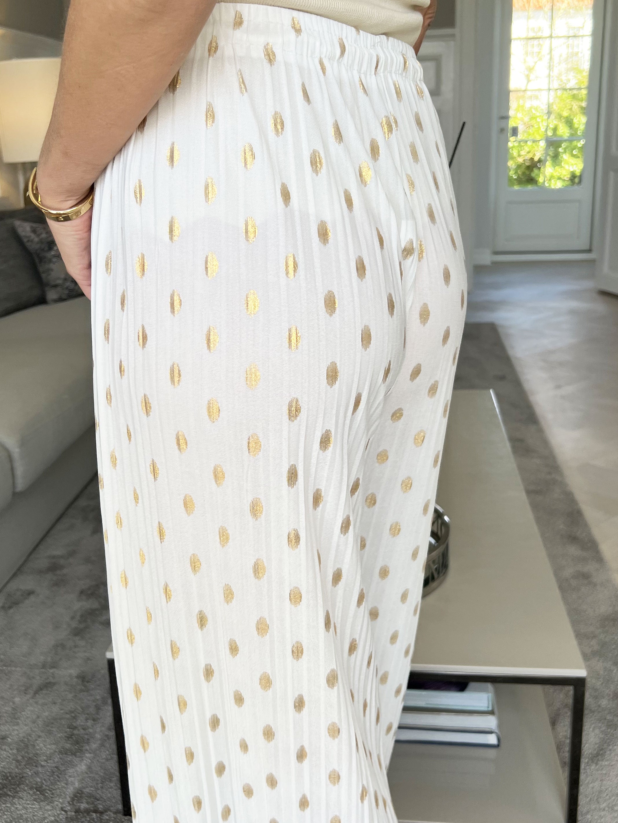 Aleta - Plisserede løse bukser med prikker