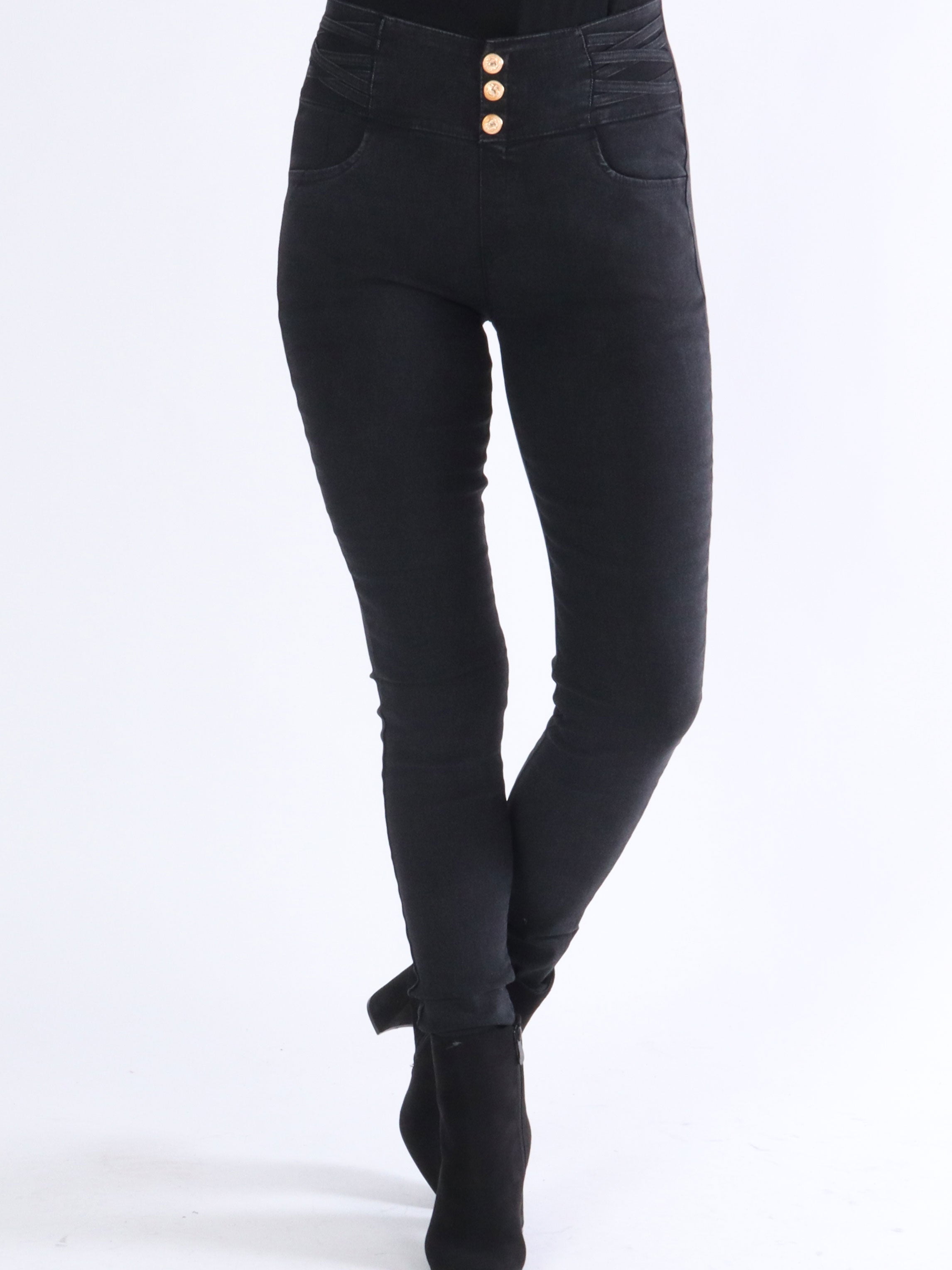 Natascha - Elastiske leggings i jeanslook