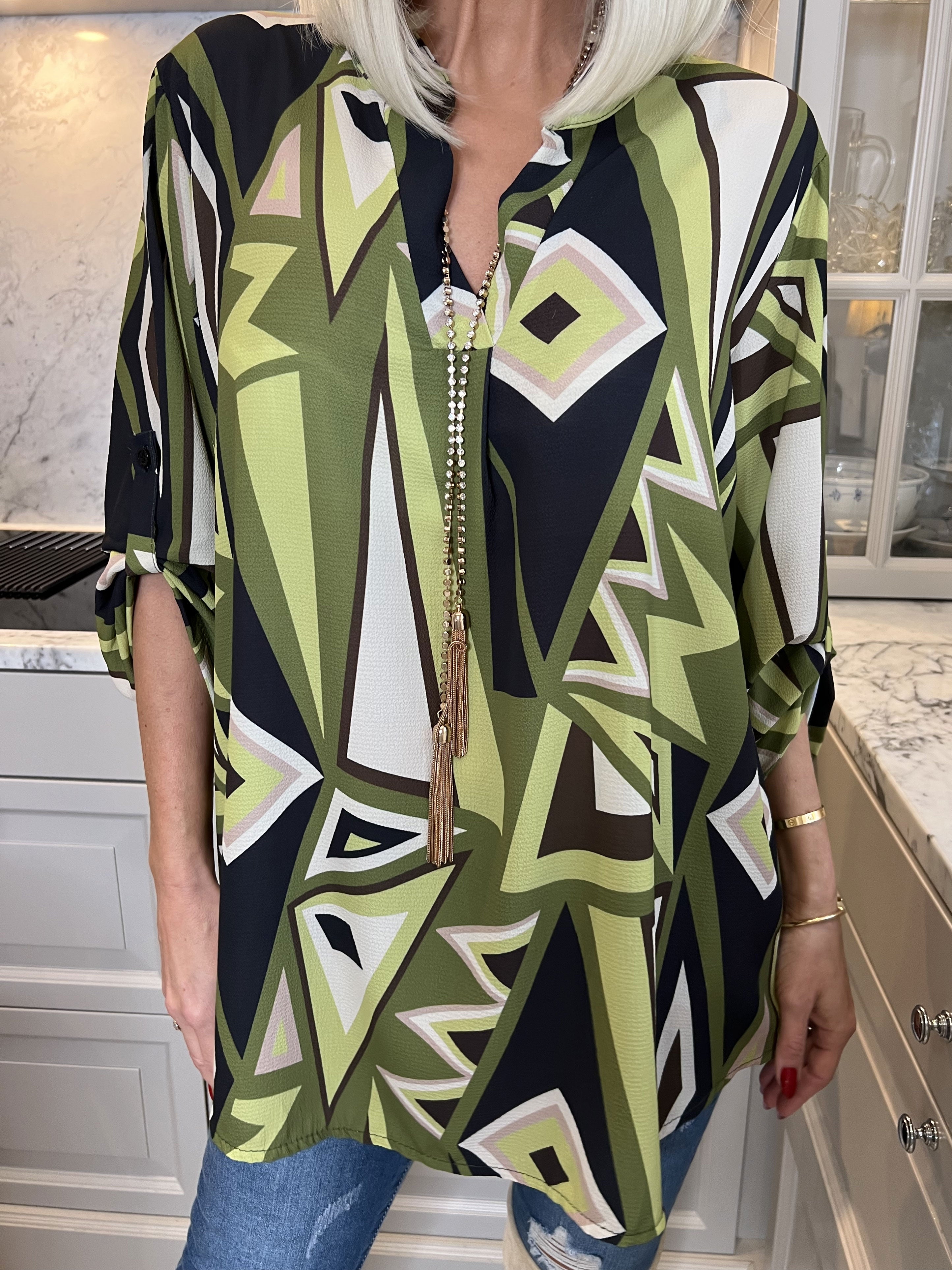 Vanesa Pattern - Mønstret flerfarvet tunika