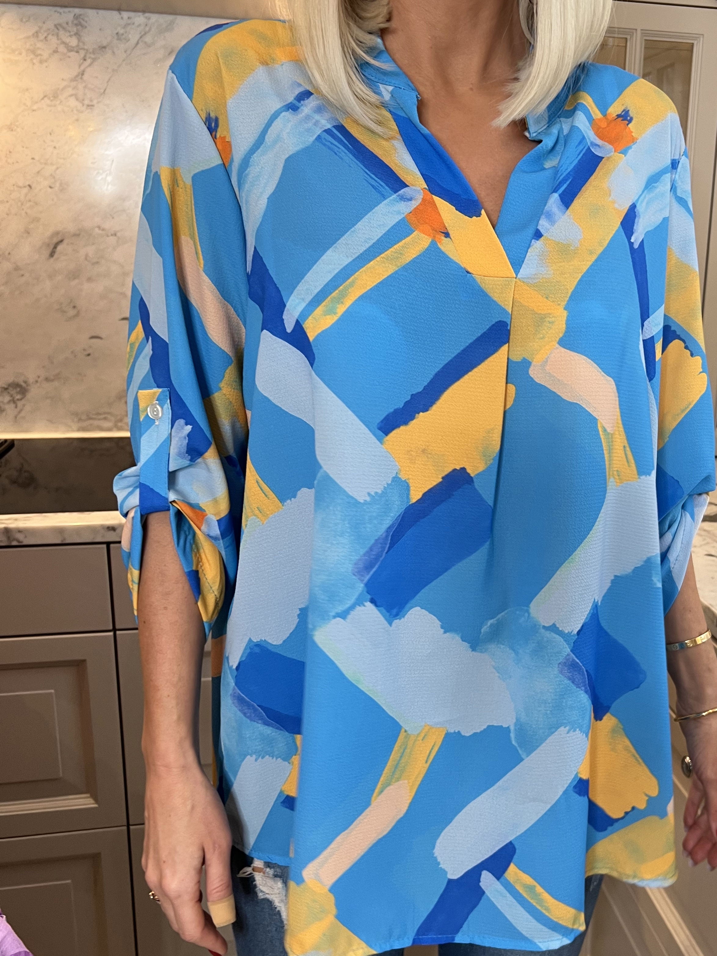 Vanesa Art - Mønstret flerfarvet tunika