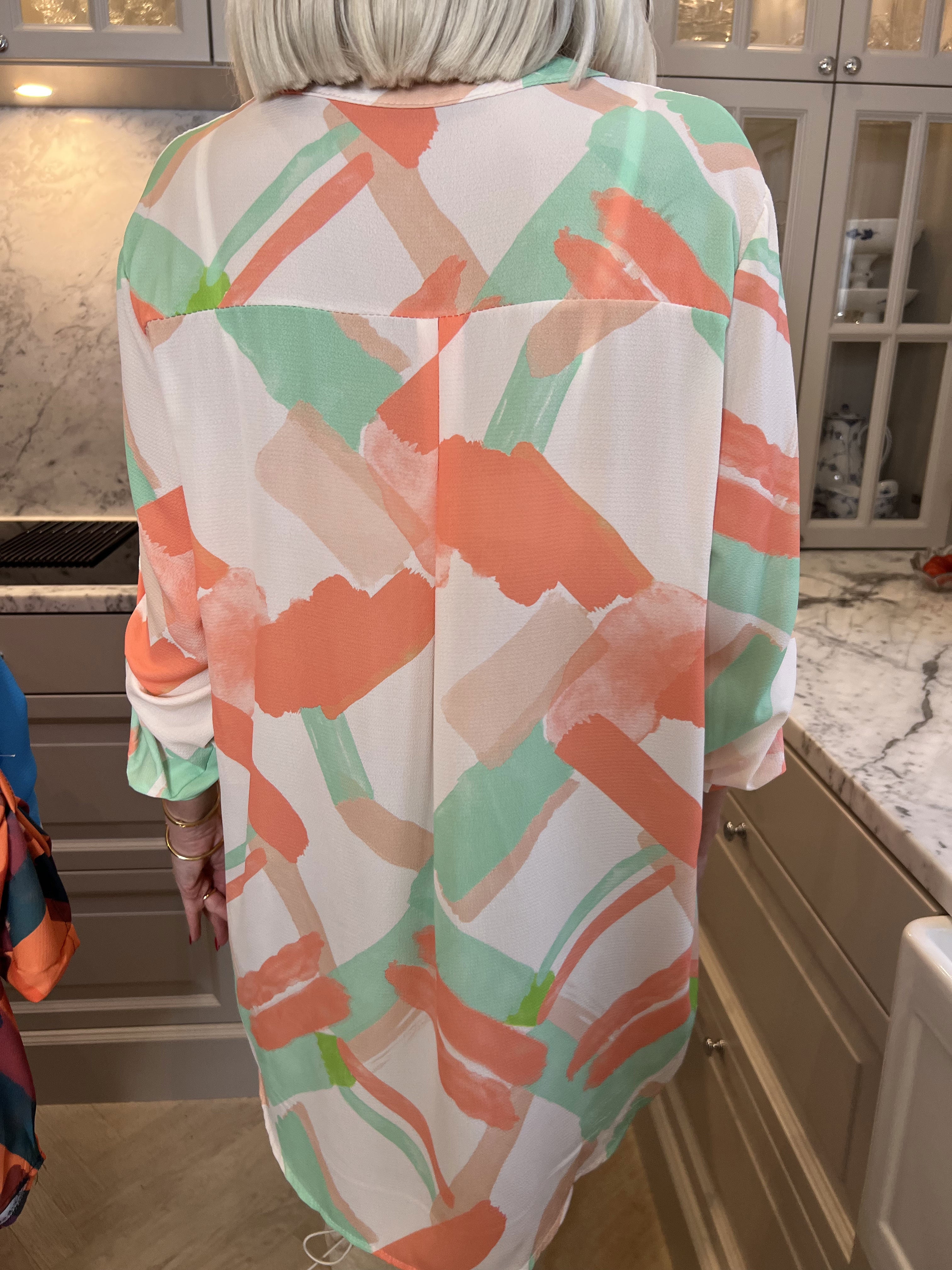 Vanesa Art - Mønstret flerfarvet tunika