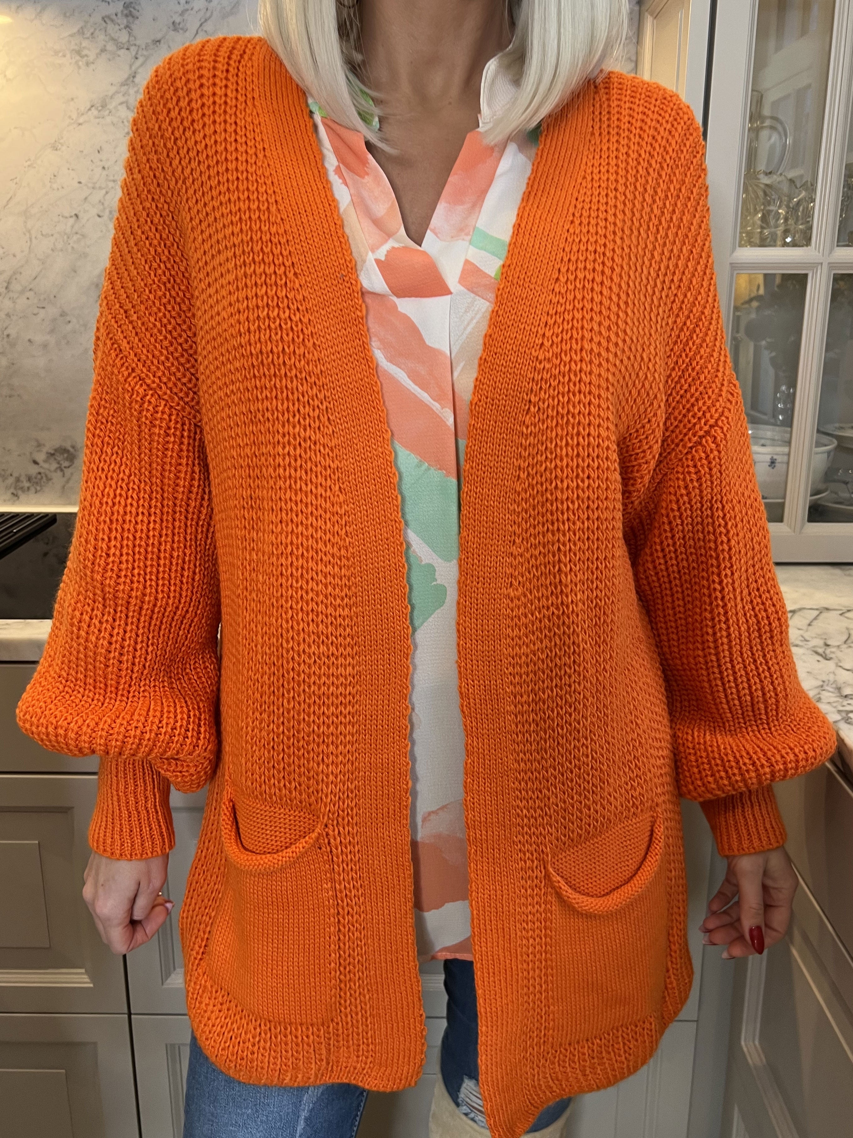 Sally Short - Sød strik cardigan med ballonærmer