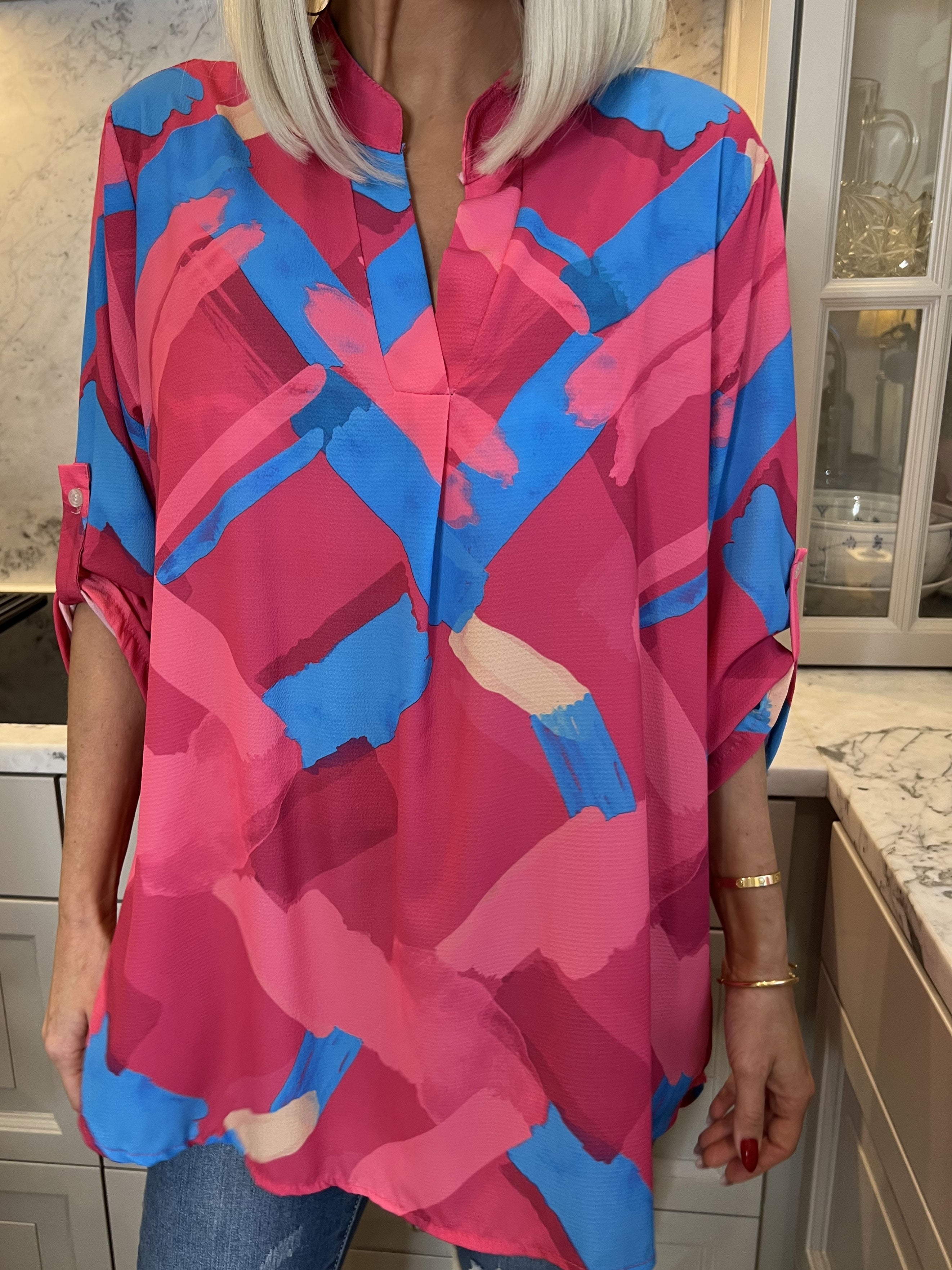 Vanesa Art - Mønstret flerfarvet tunika