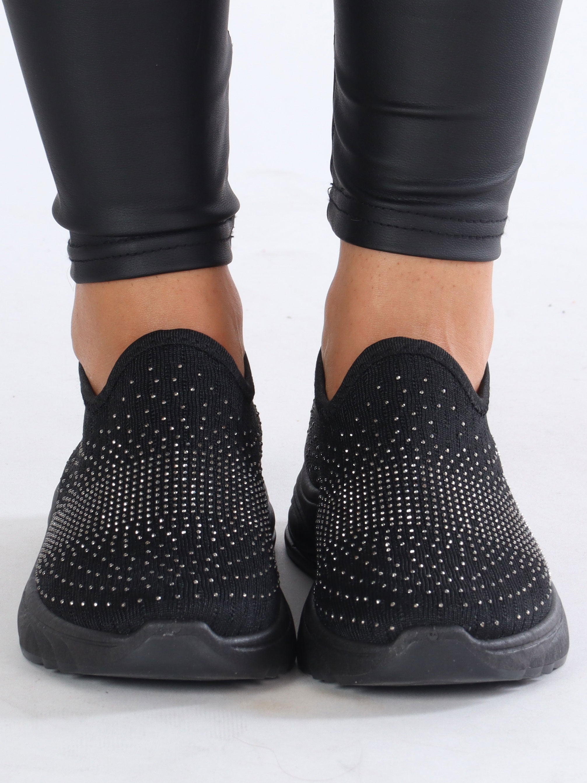 Emina - Sokkesneakers med små sten på