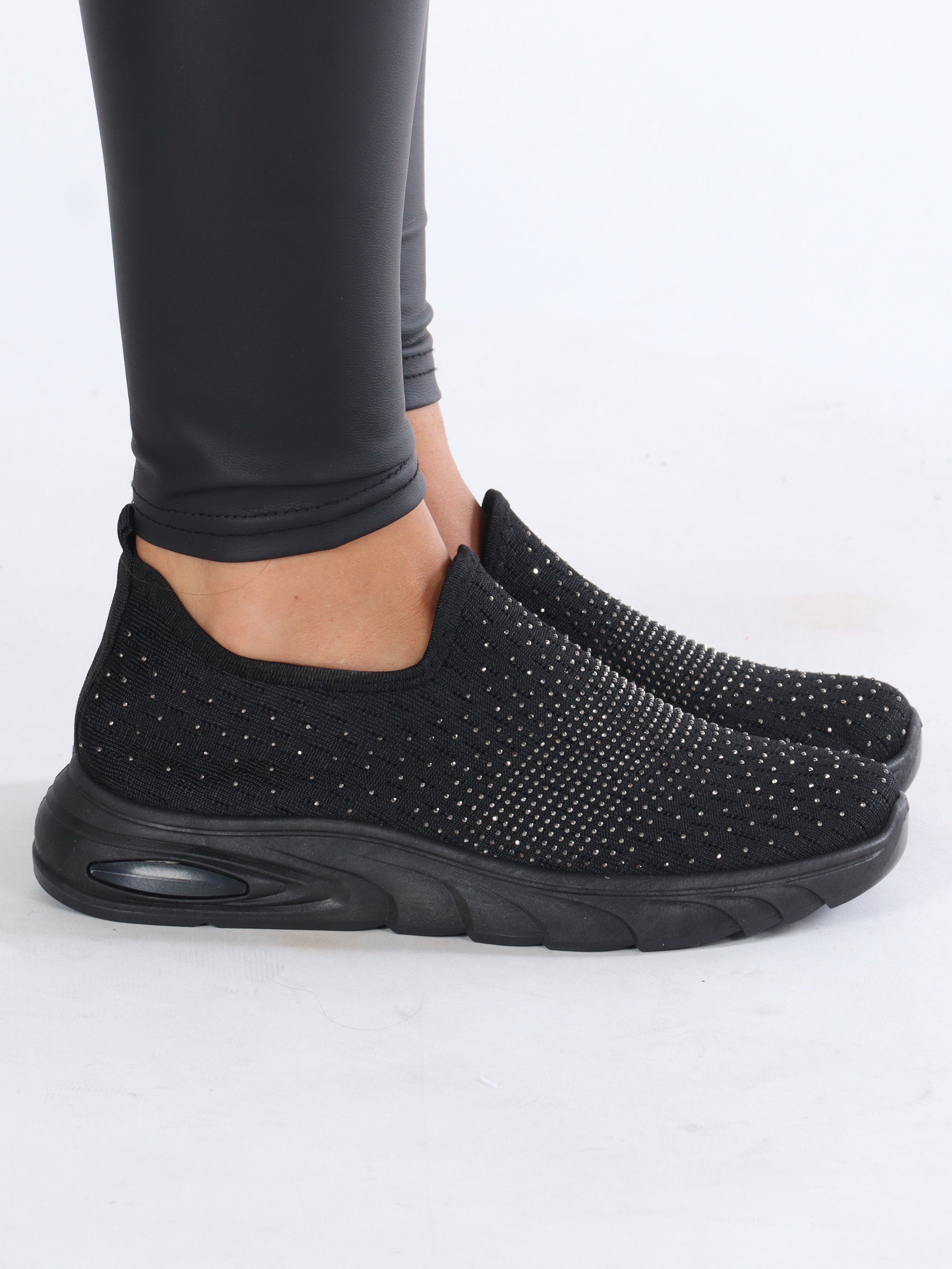 Emina - Sokkesneakers med små sten på