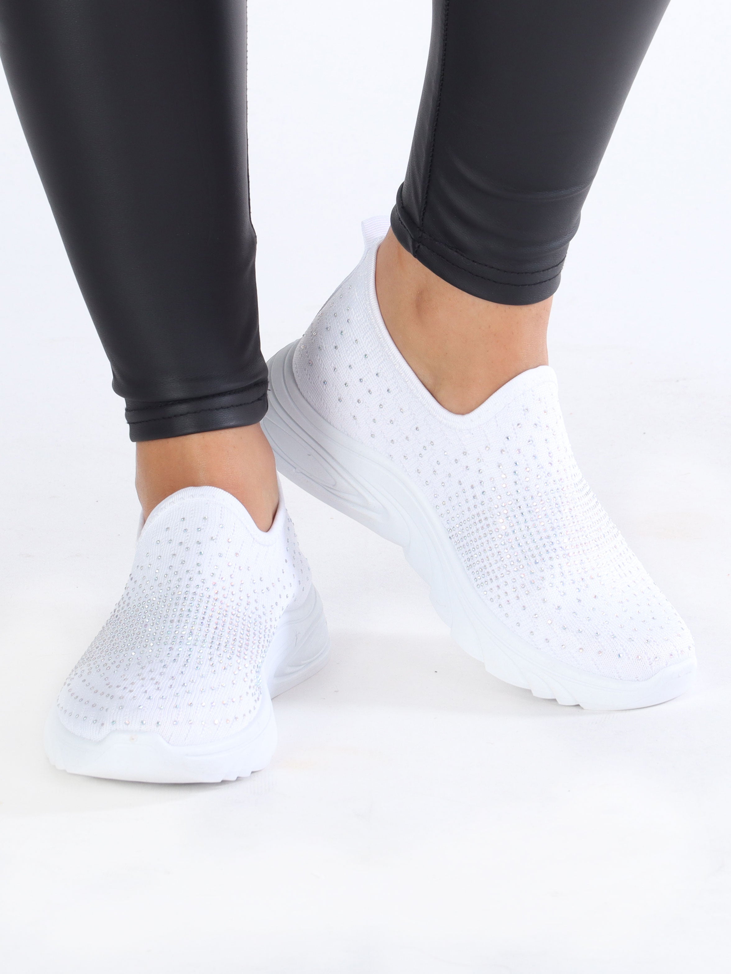 Emina - Sokkesneakers med små sten på