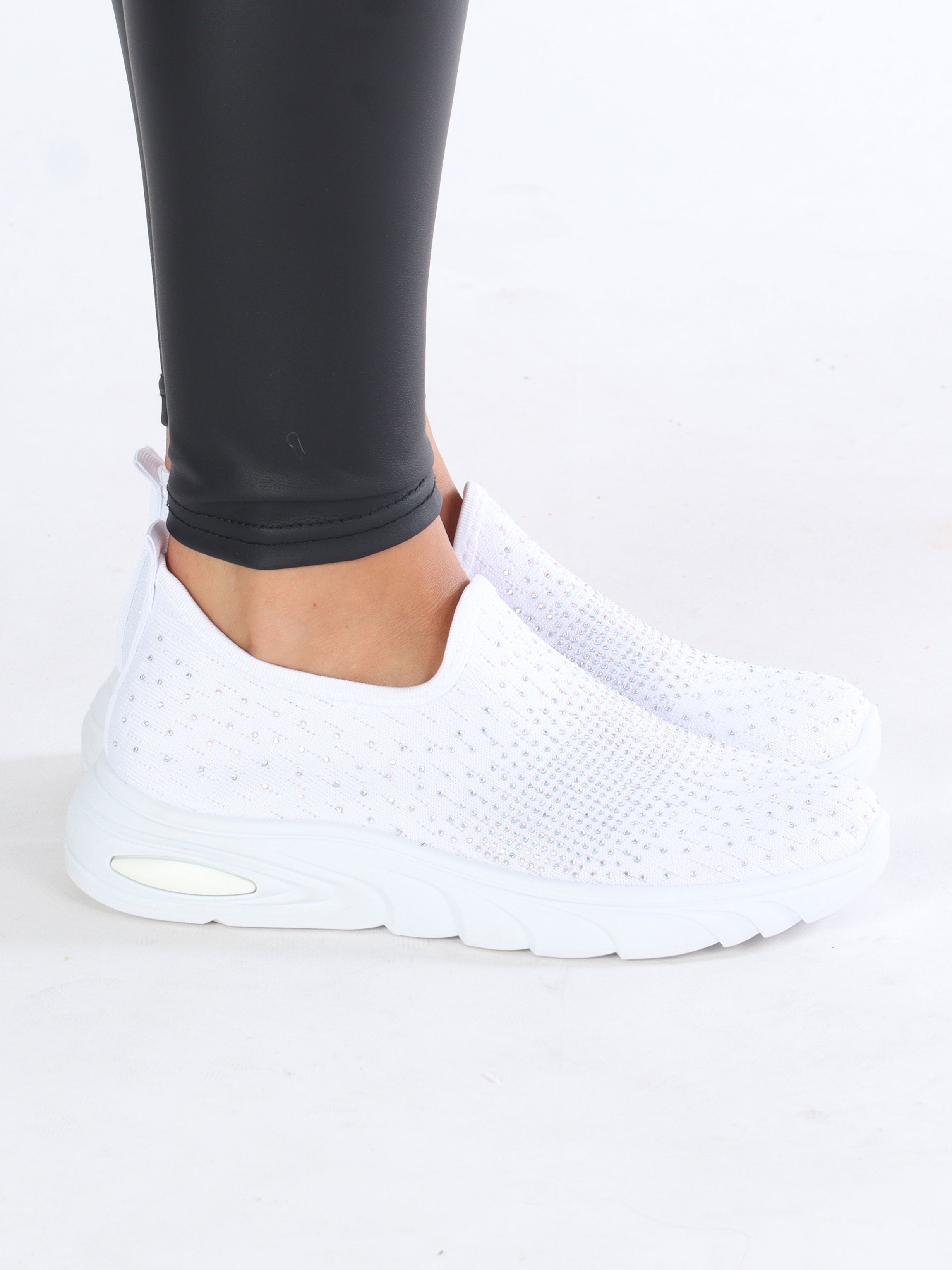 Emina - Sokkesneakers med små sten på