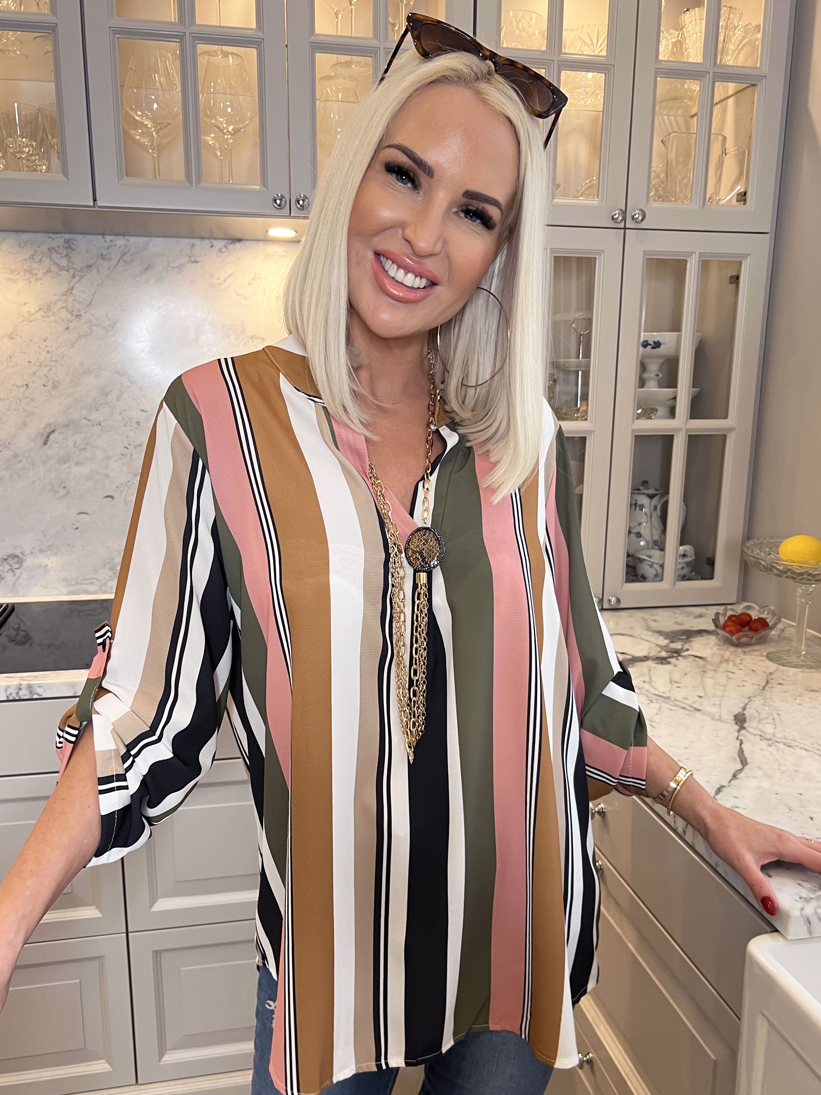 Vanesa Stripe - Let og luftig stribet tunika