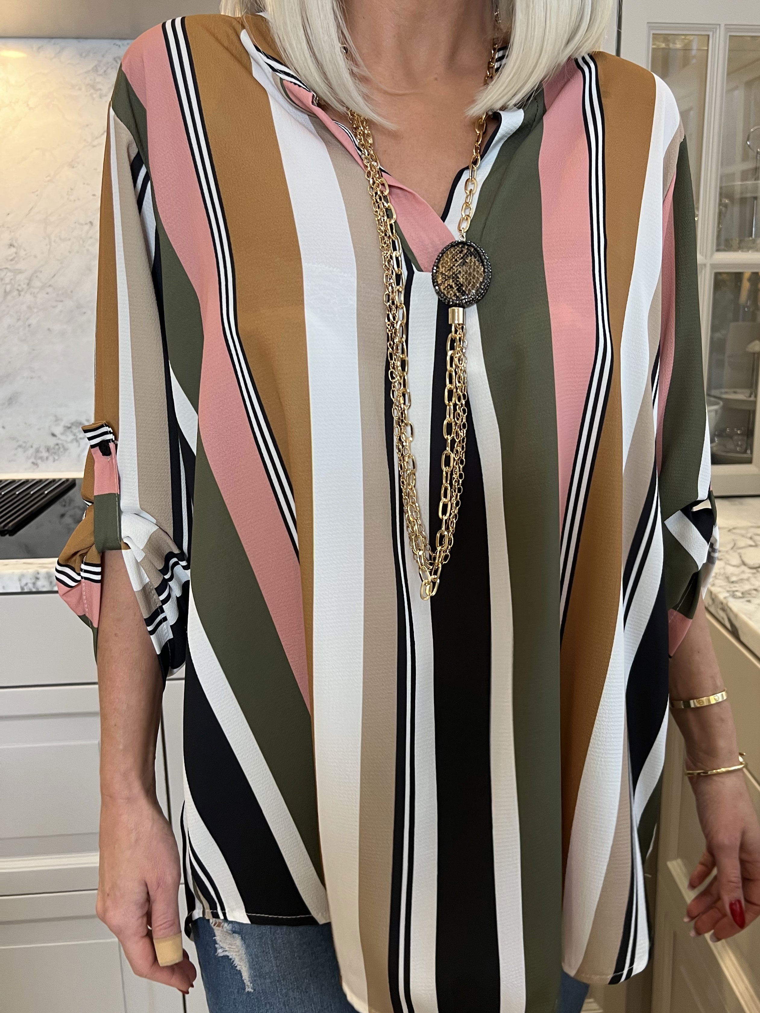 Vanesa Stripe - Let og luftig stribet tunika