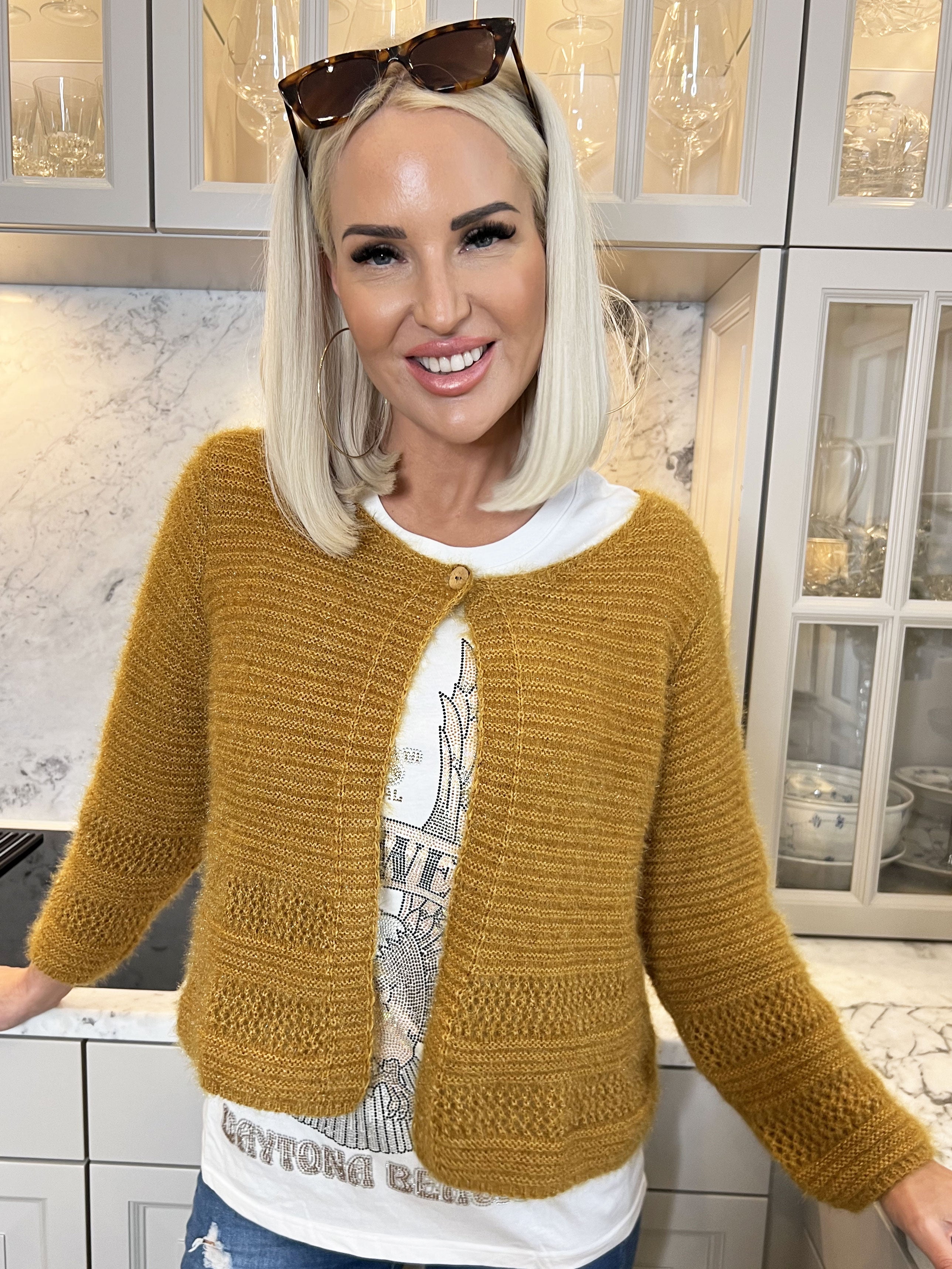 Melly - Blød cardigan med en knap