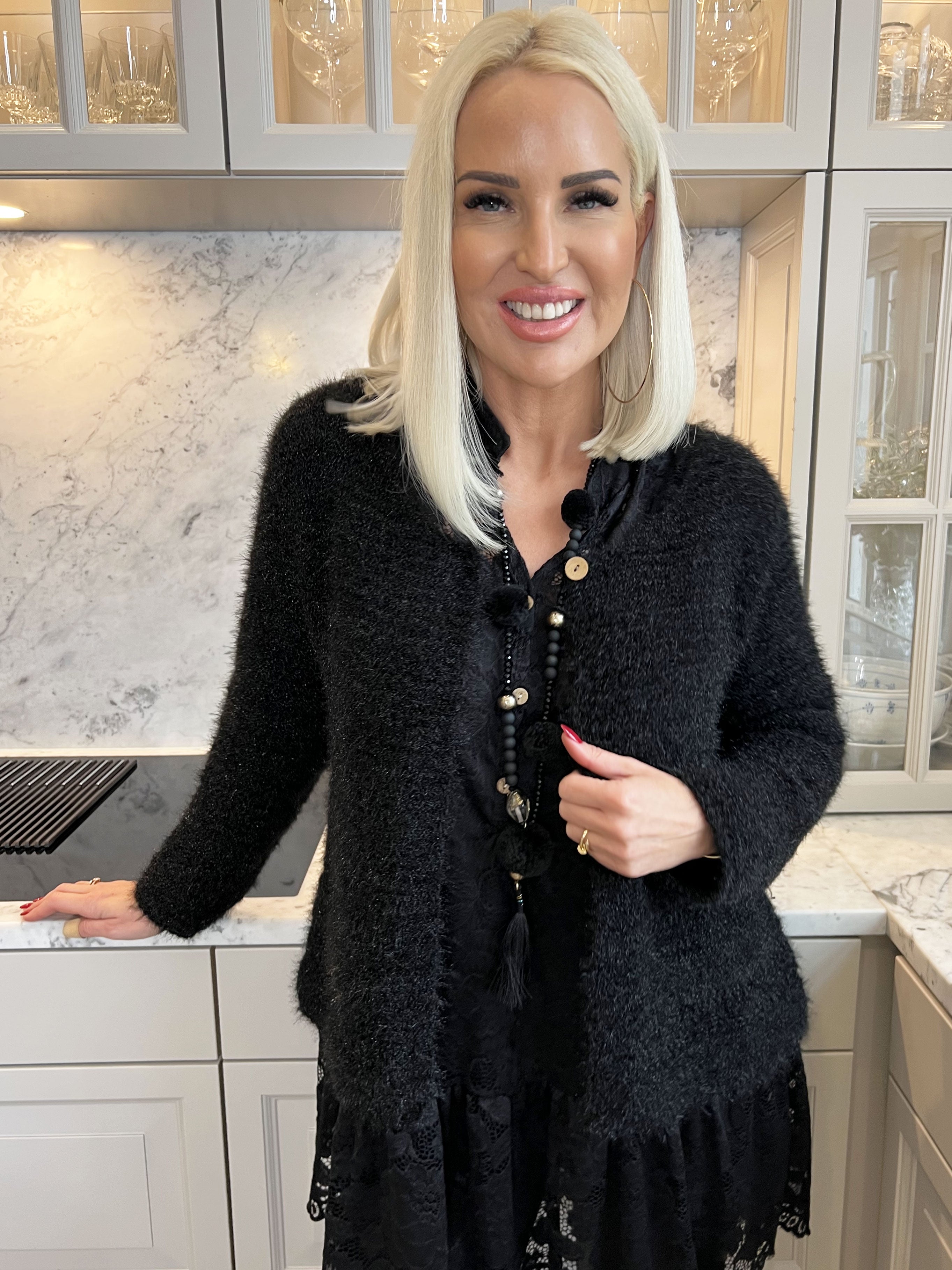 Melly - Blød cardigan med en knap