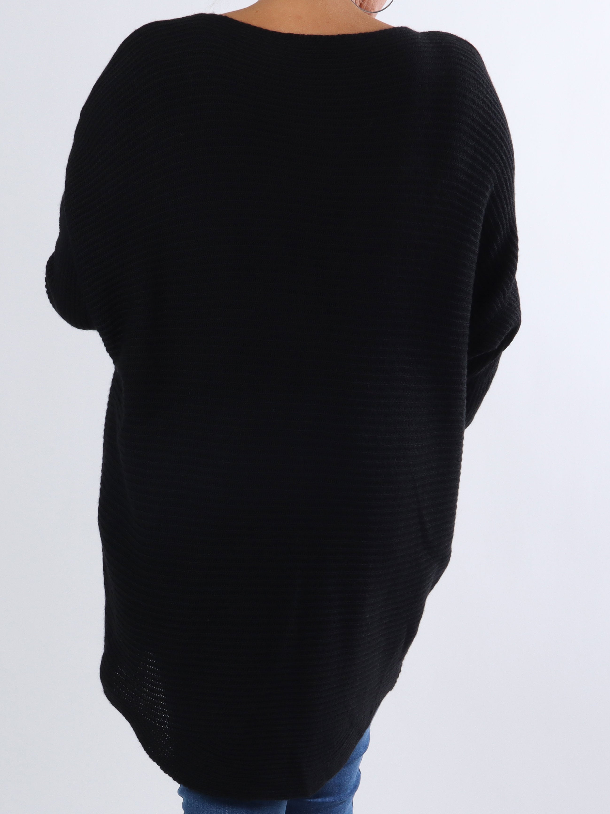 Teddy - Strikbluse med tætsiddende ærmer