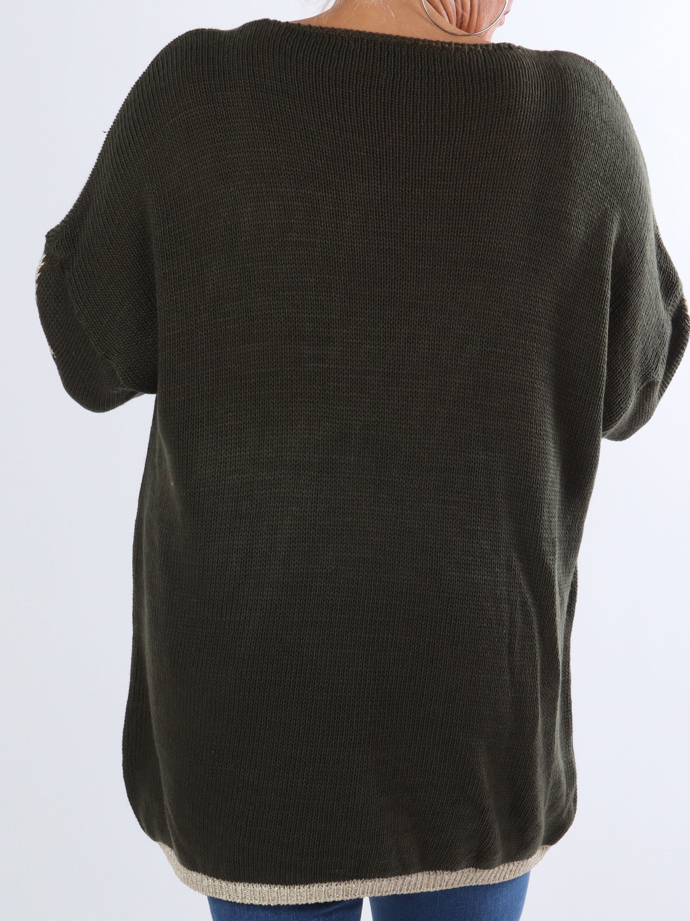 Dina - Plus size strik med fine guldstjerner