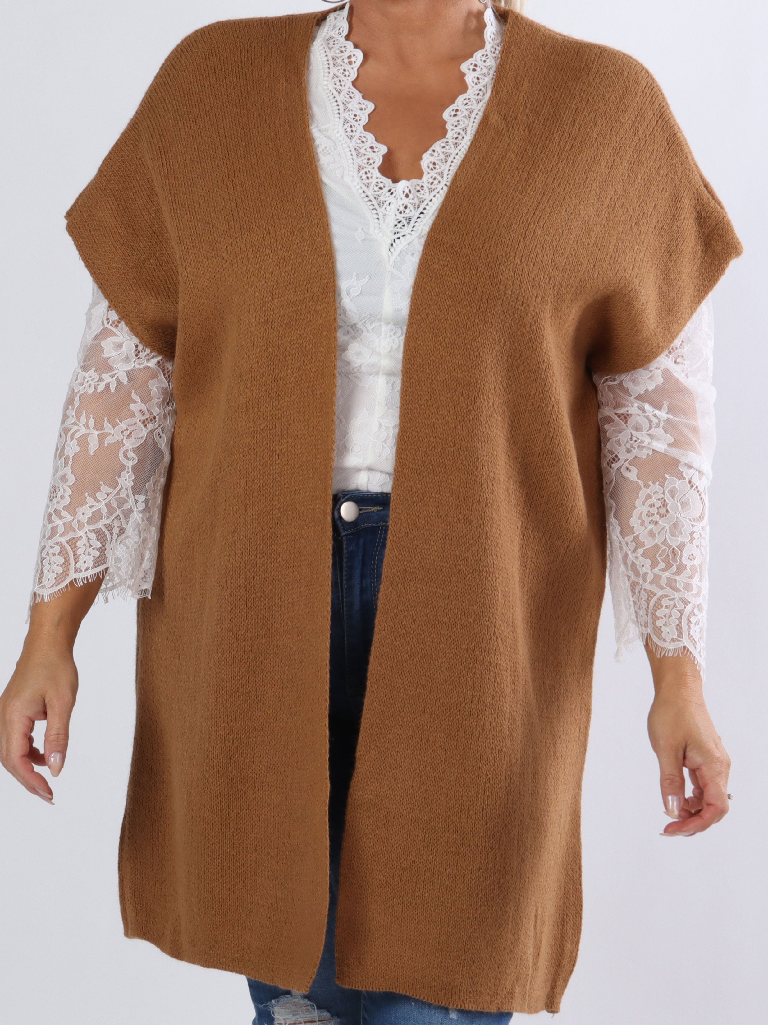 Tilly Plain - Plus size strik cardigan uden ærmer
