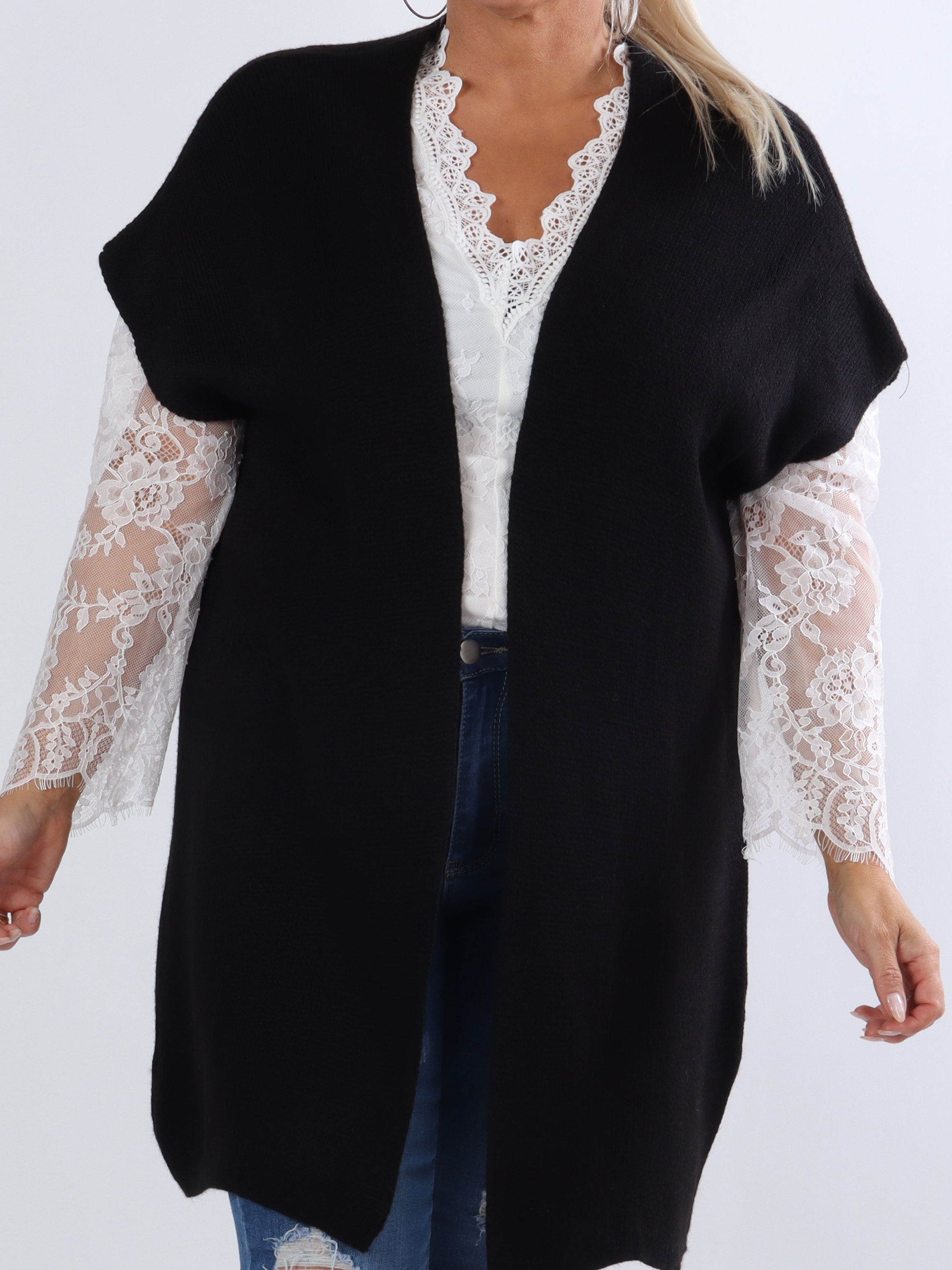 Tilly Plain - Plus size strik cardigan uden ærmer