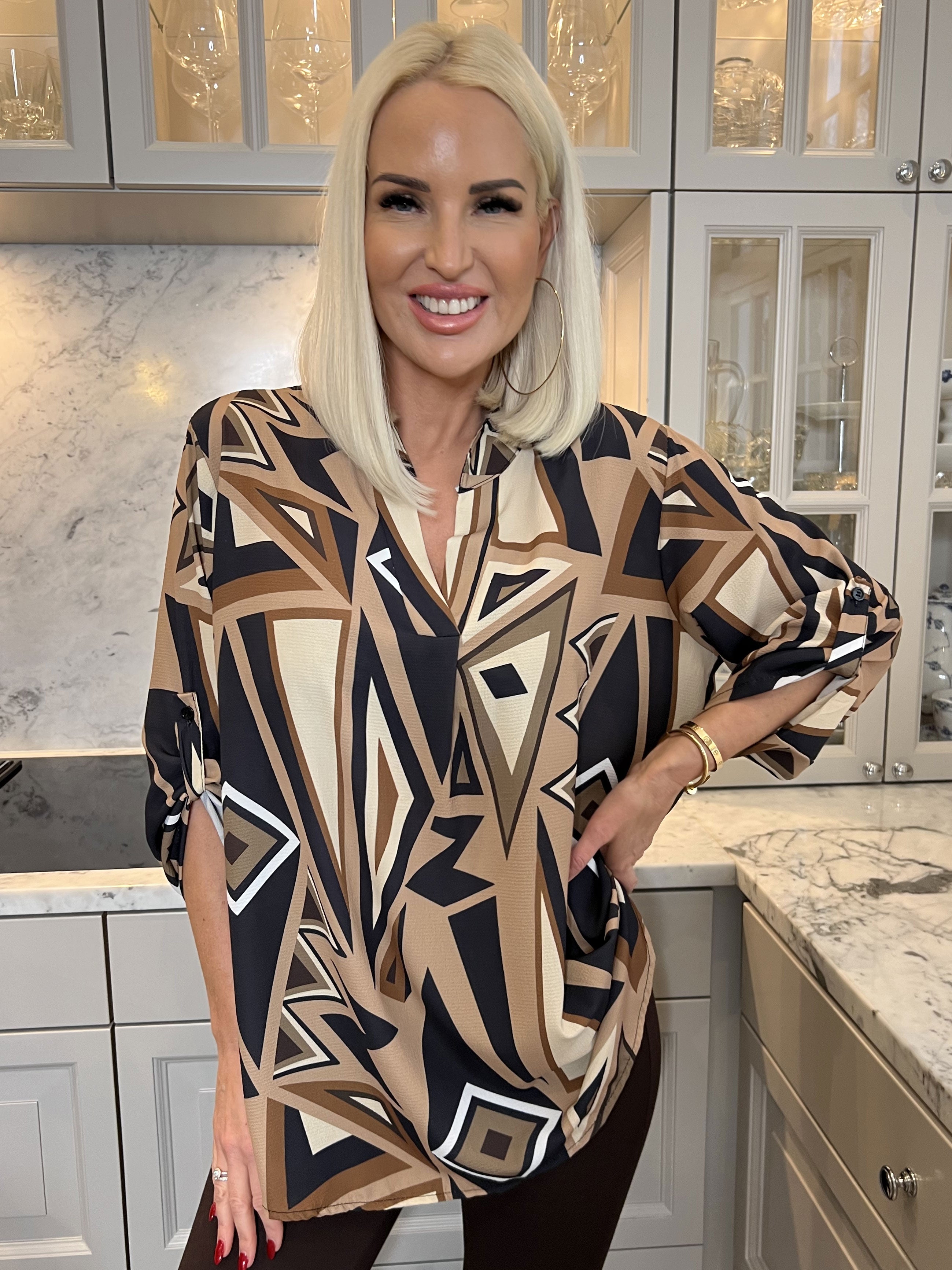 Vanesa Pattern - Mønstret flerfarvet tunika