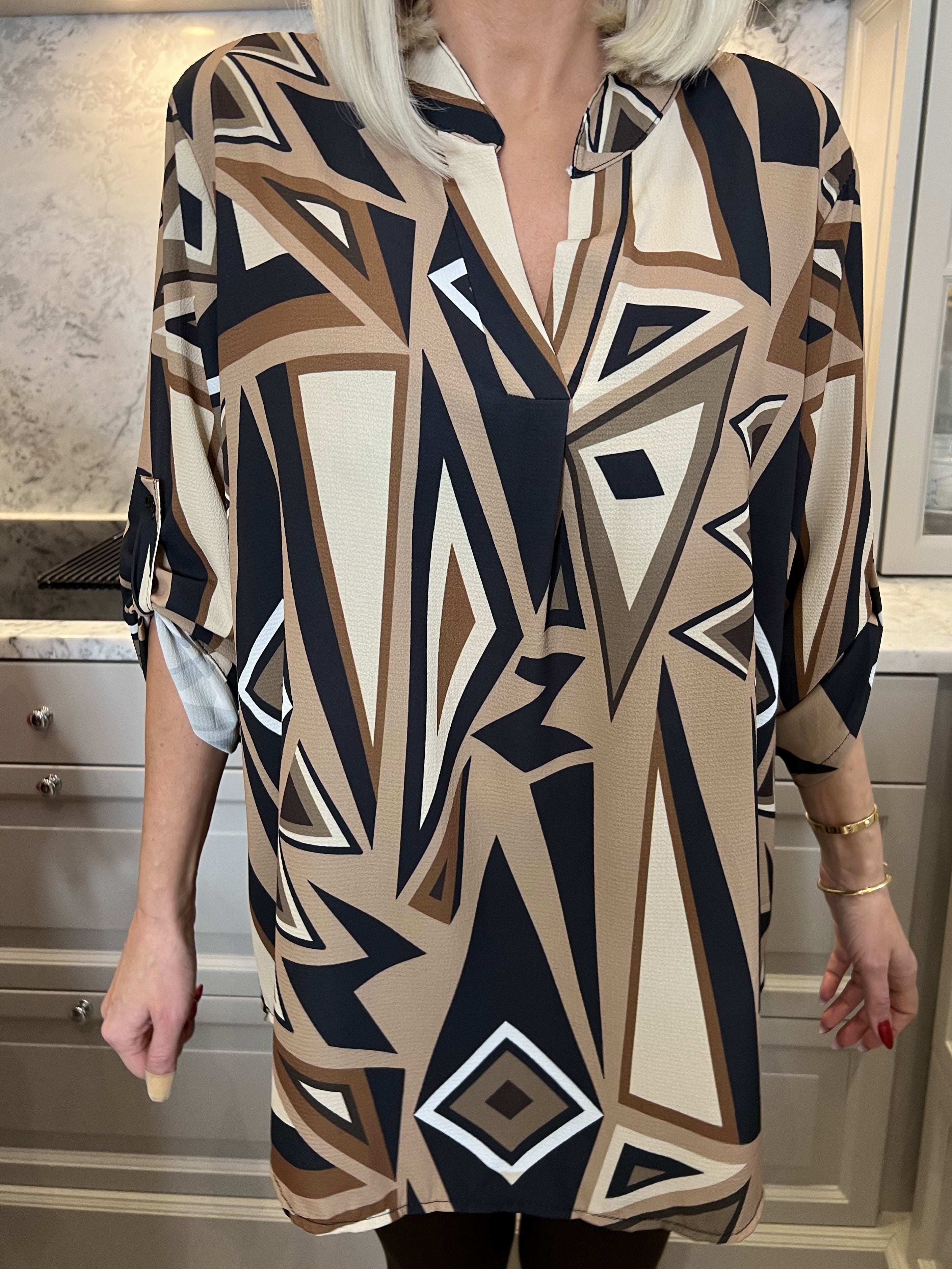 Vanesa Pattern - Mønstret flerfarvet tunika