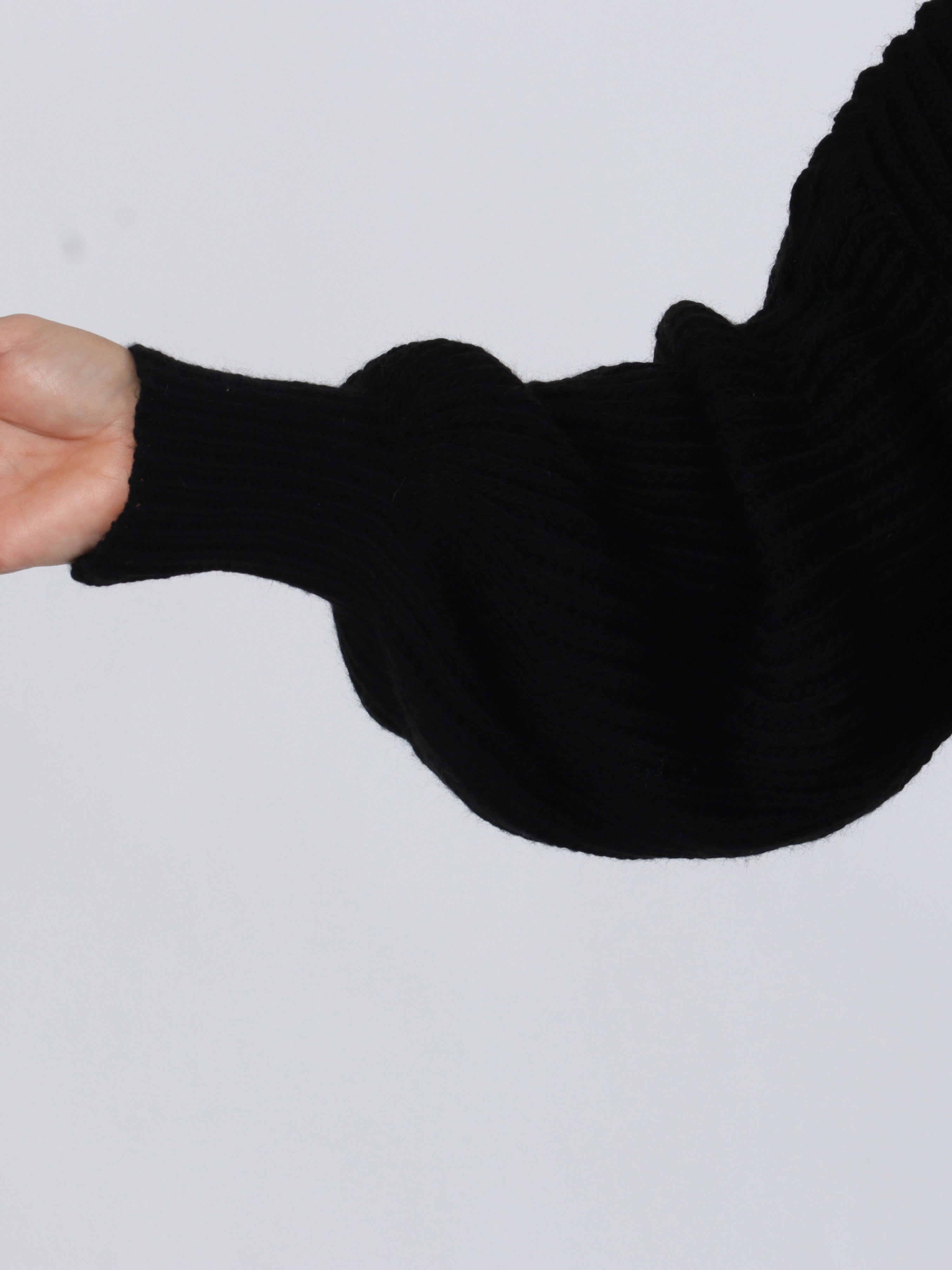 Sally - Plus size strikcardigan med fine ballonærmer