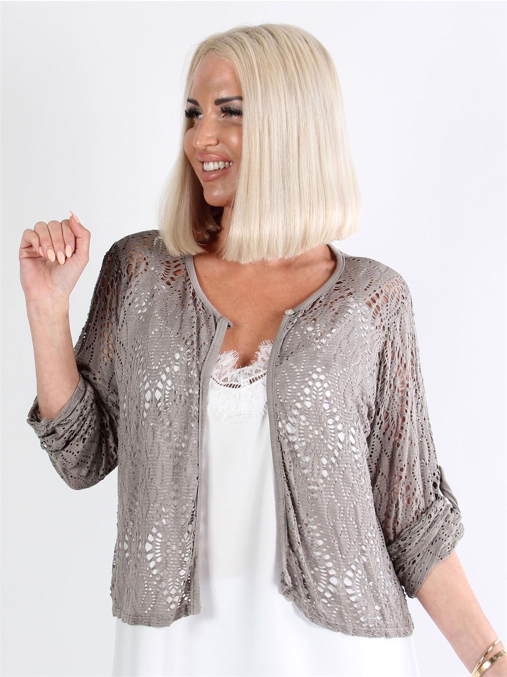 Madelyn - Kort Army hæklet cardigan