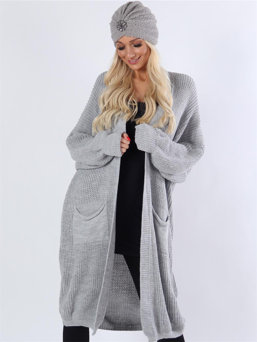 Birla - Armygrøn lækker strikcardigan i oversized look