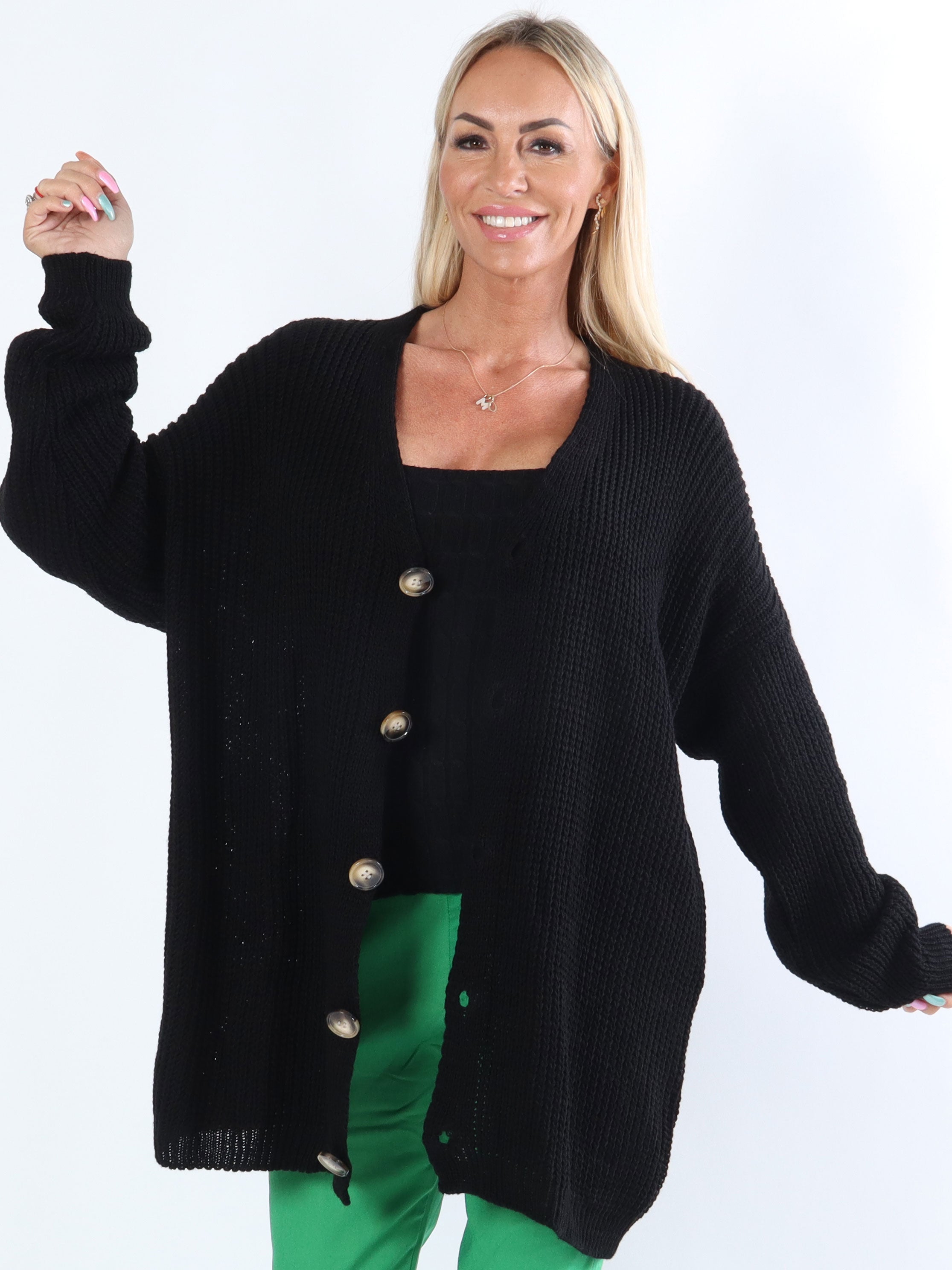 Millymy - Strikcardigan med store knapper