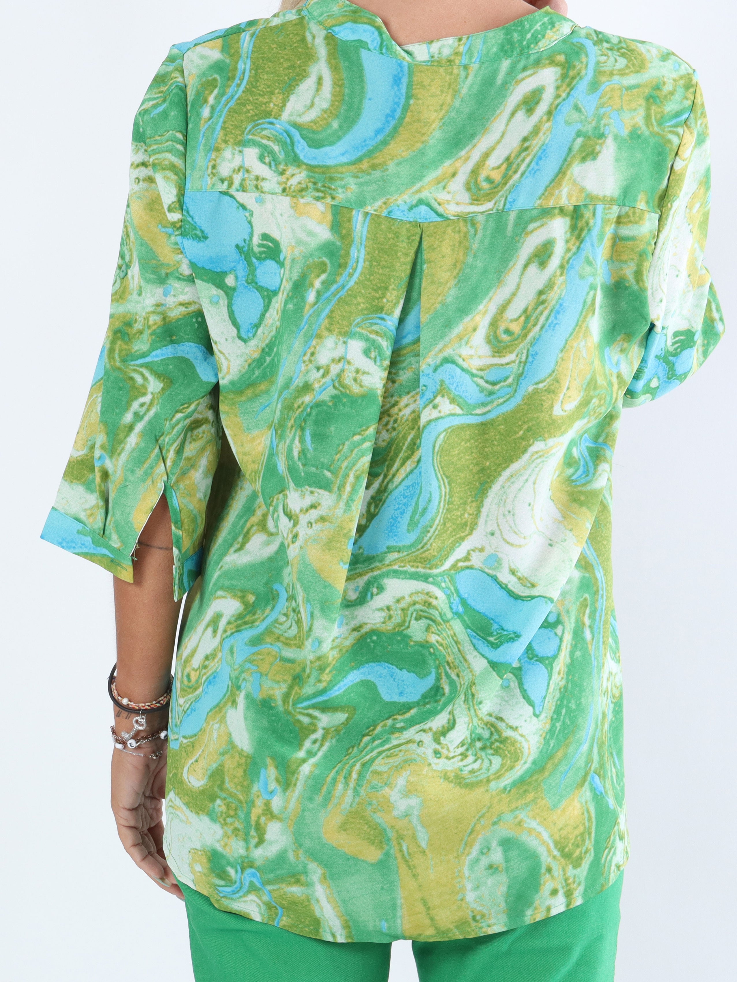 Elvi - Skjorte i fedt mønster med 3/4-ærmer