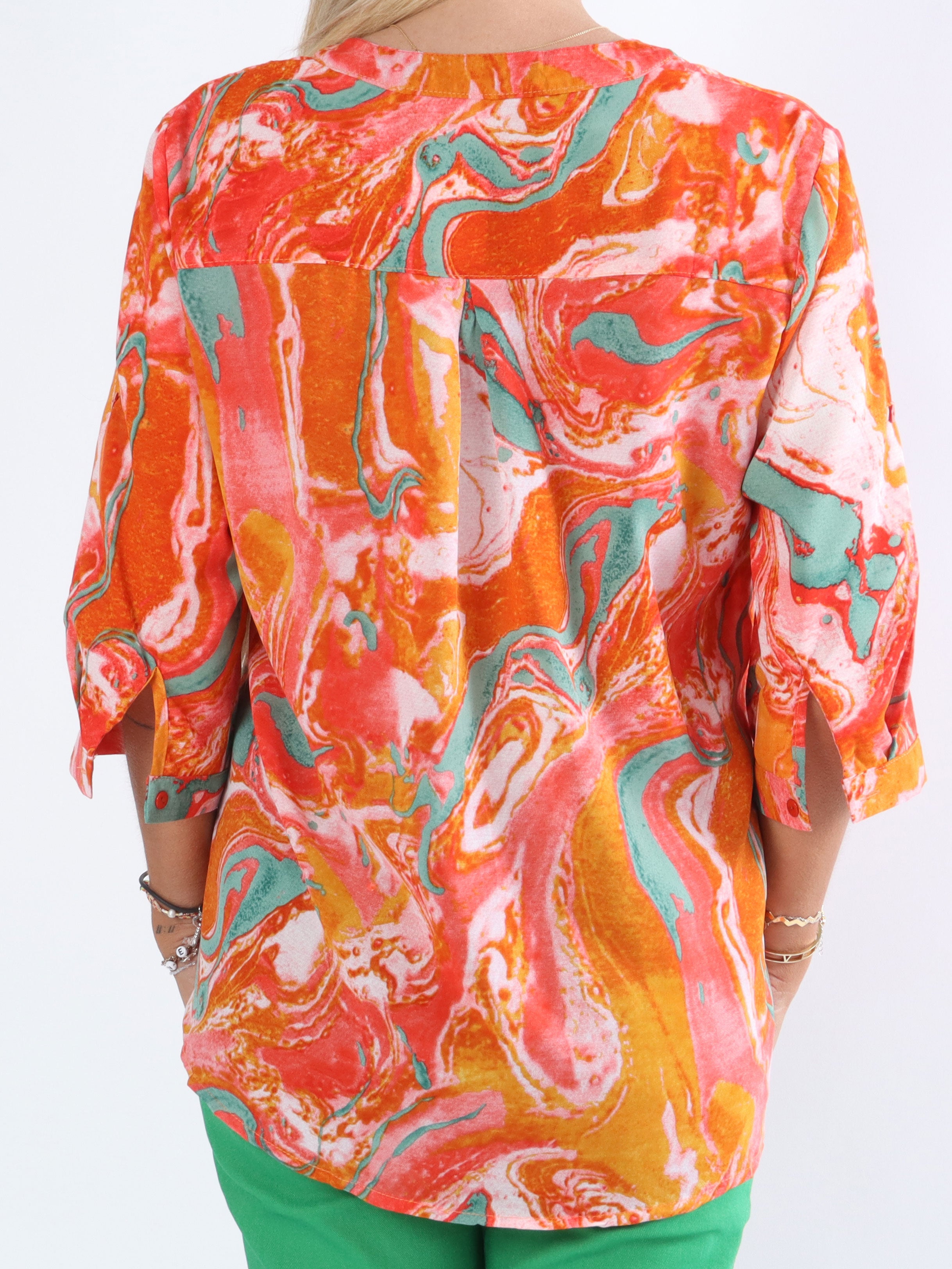 Elvi - Skjorte i fedt mønster med 3/4-ærmer