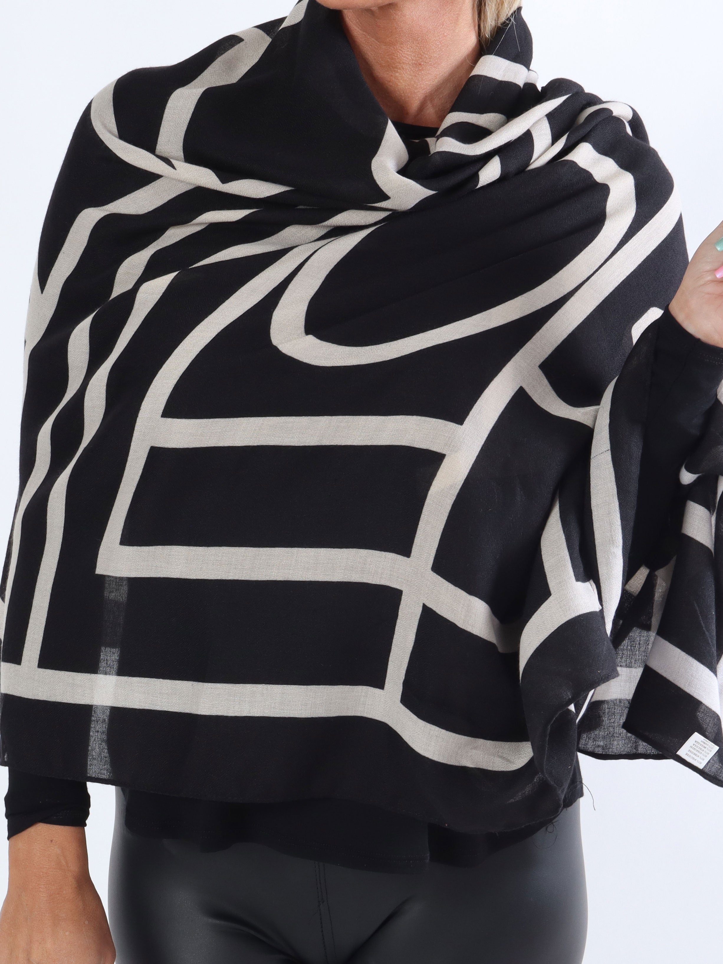 Malia - Stort tørklæde med mønster