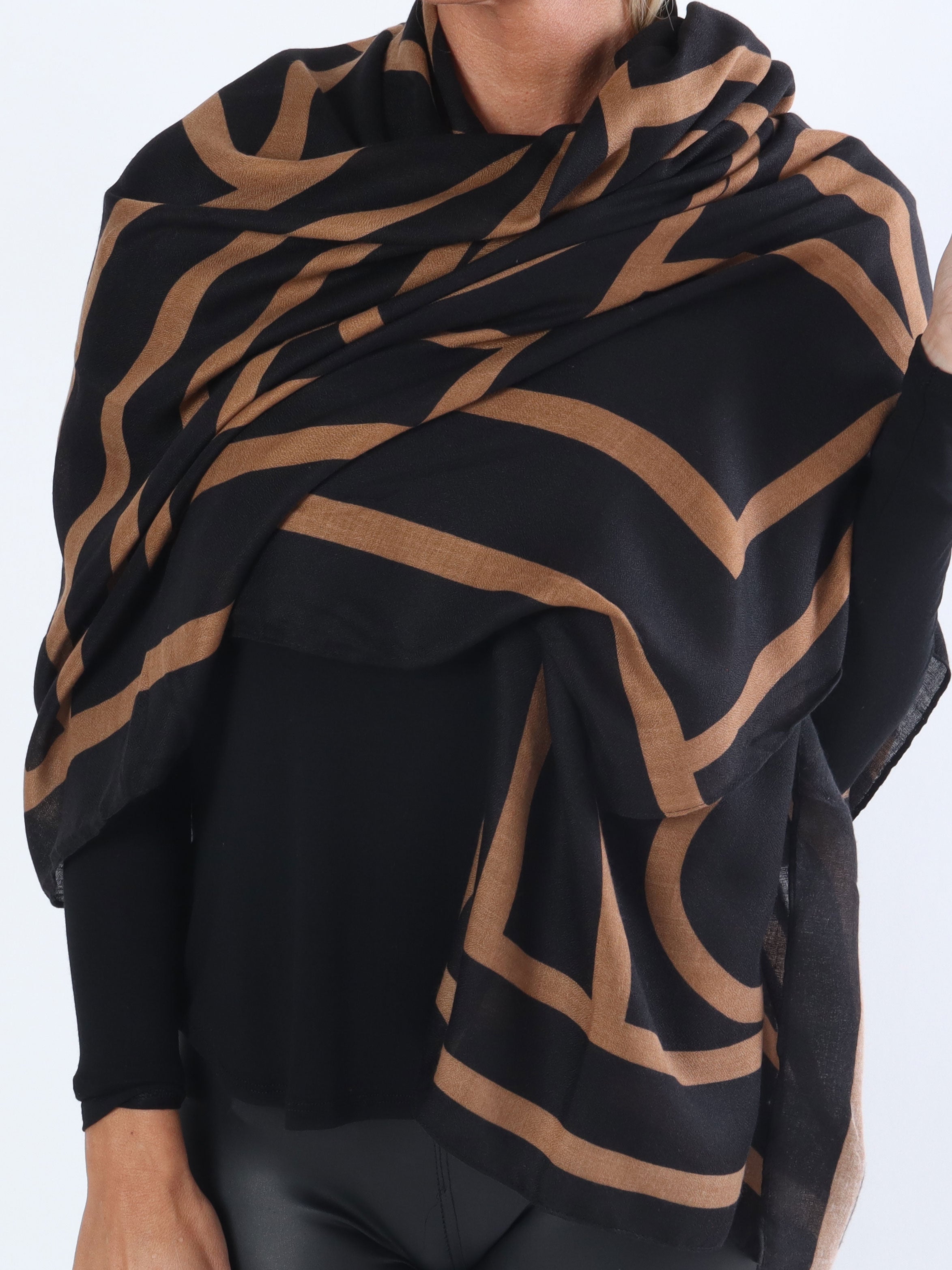 Malia - Stort tørklæde med mønster