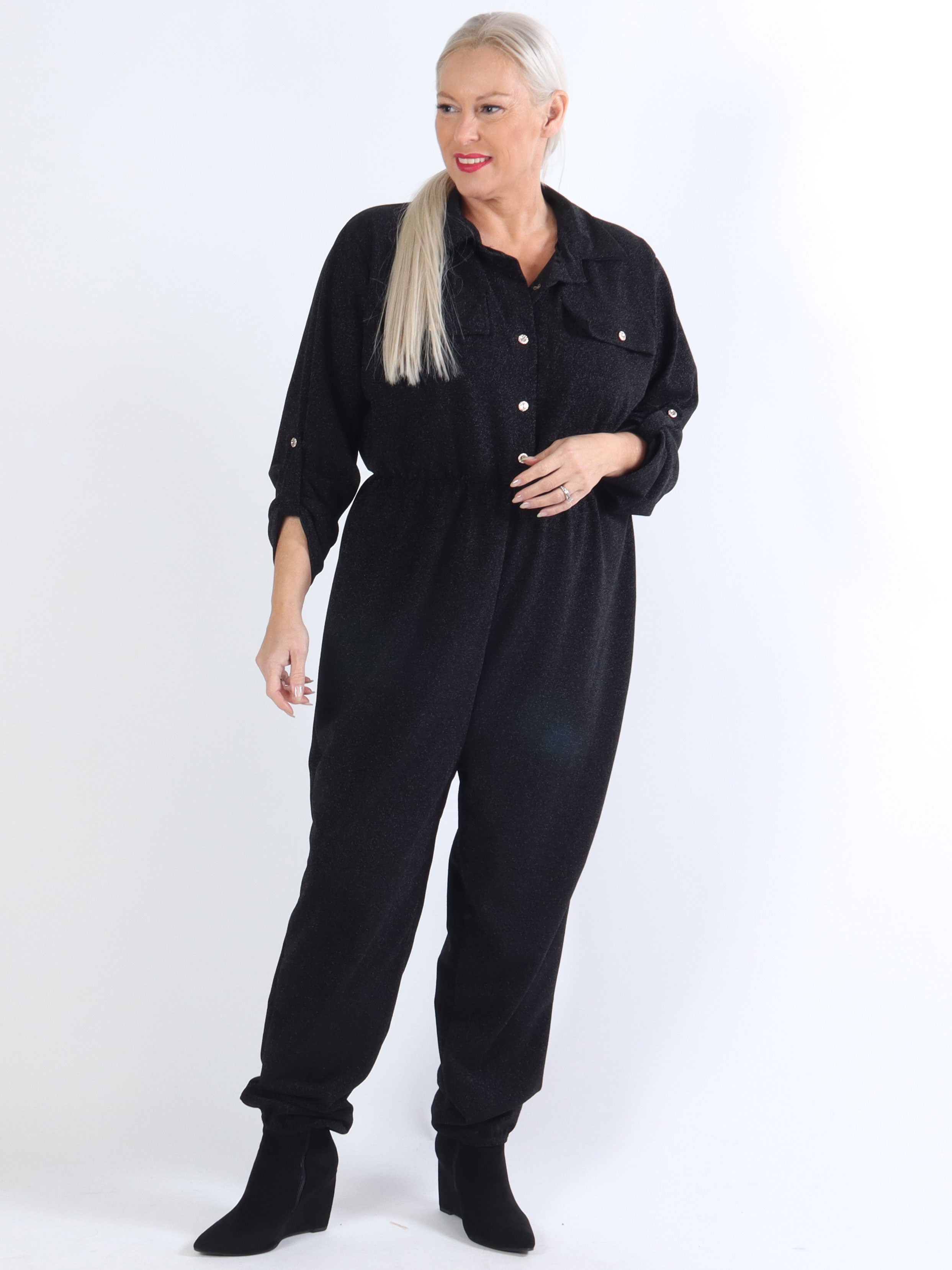 Glitter - Elastisk buksedragt med glimmer