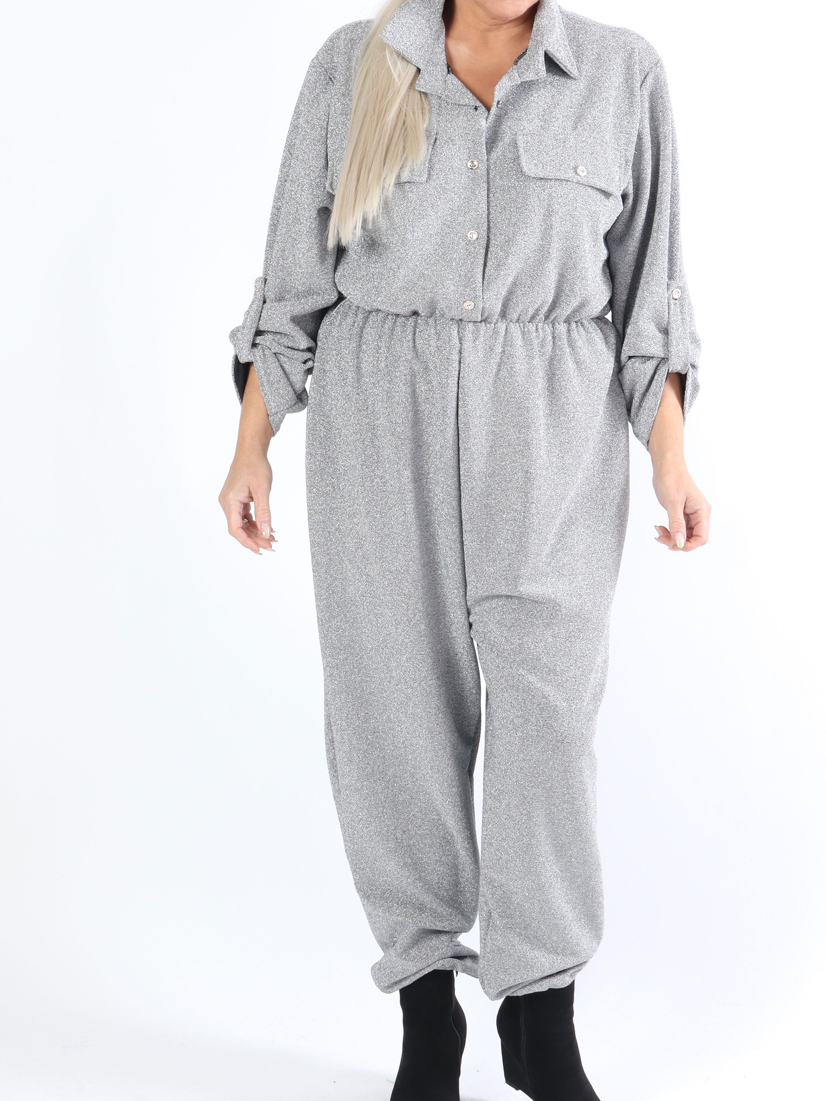 Glitter - Elastisk buksedragt med glimmer