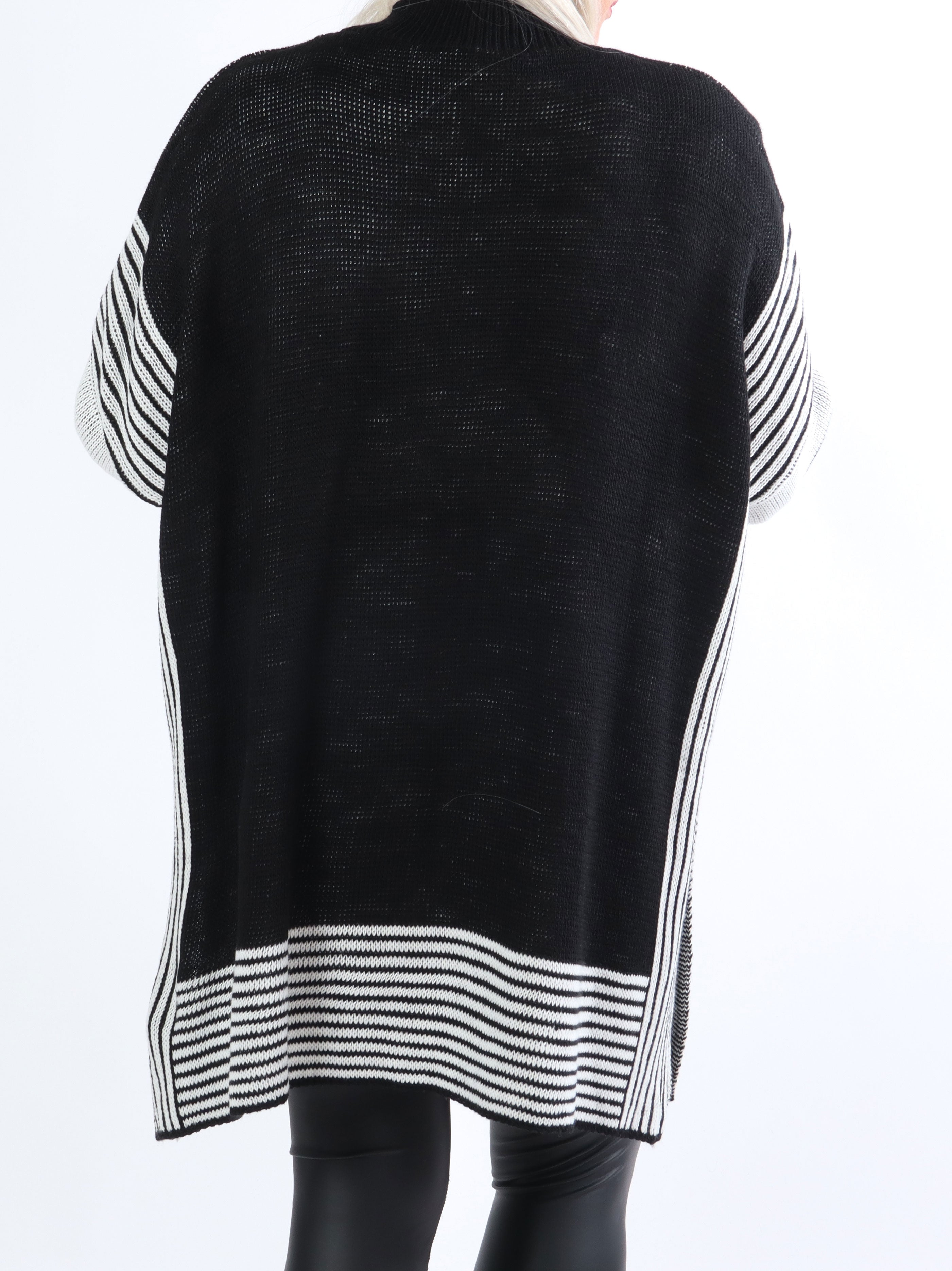 Akulina - Stribet plus size strik med turtleneck