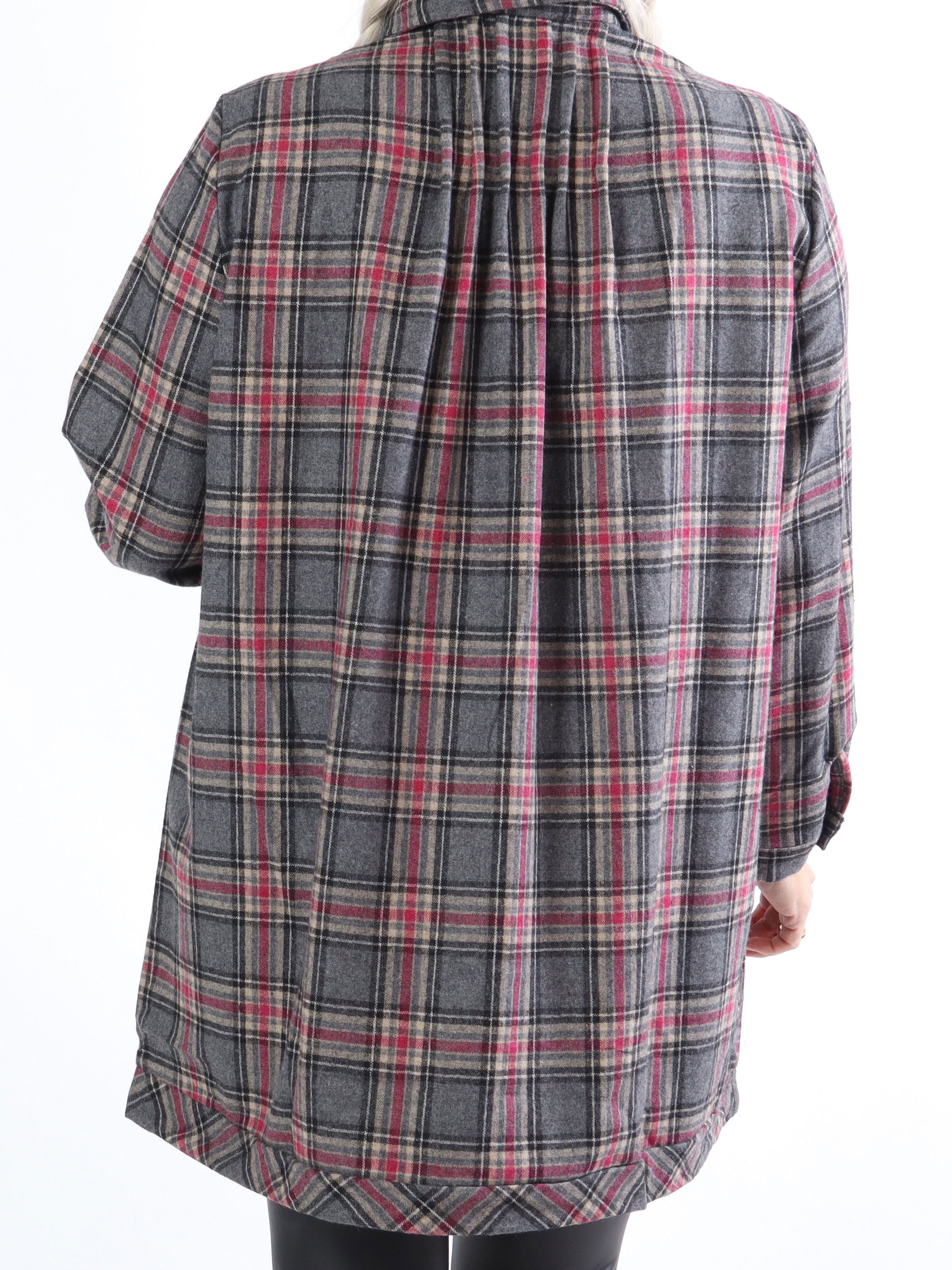 Sandra - Blød ternet skjorte i uld