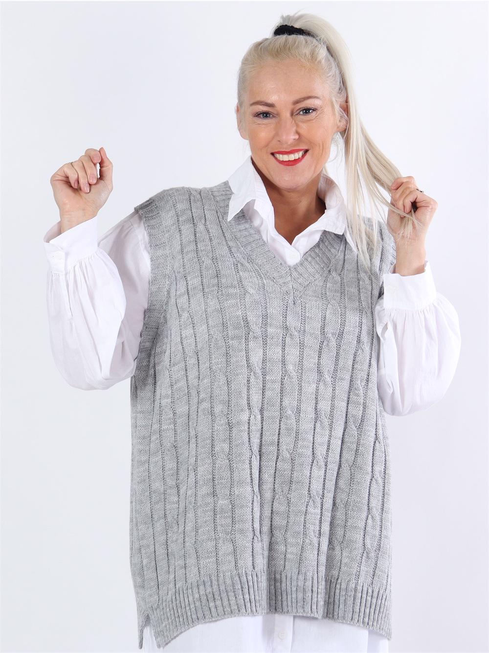 Aisha - Strikvest med v-udskæring