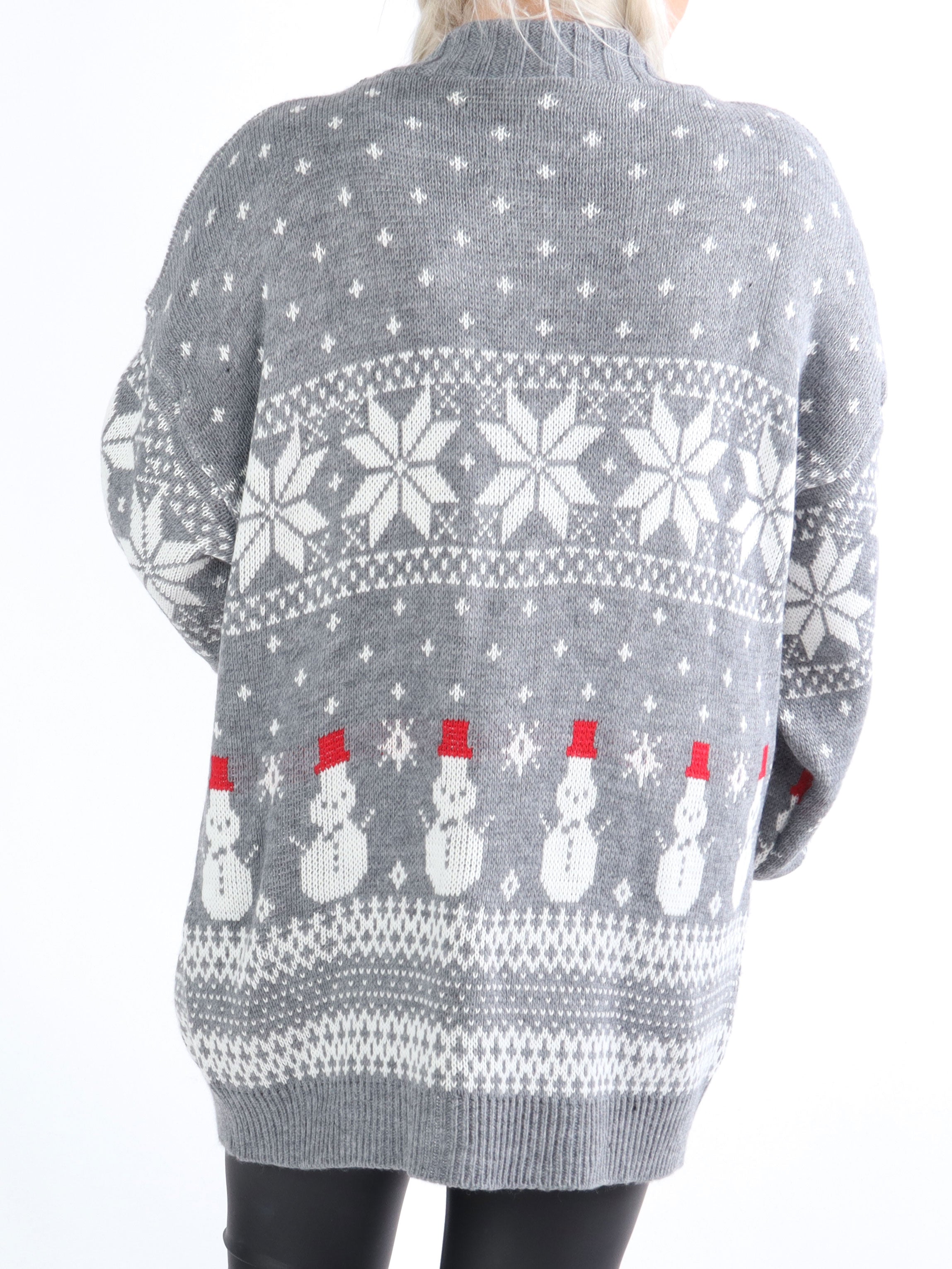 Snowman - Sød plus size julestrik med snemænd