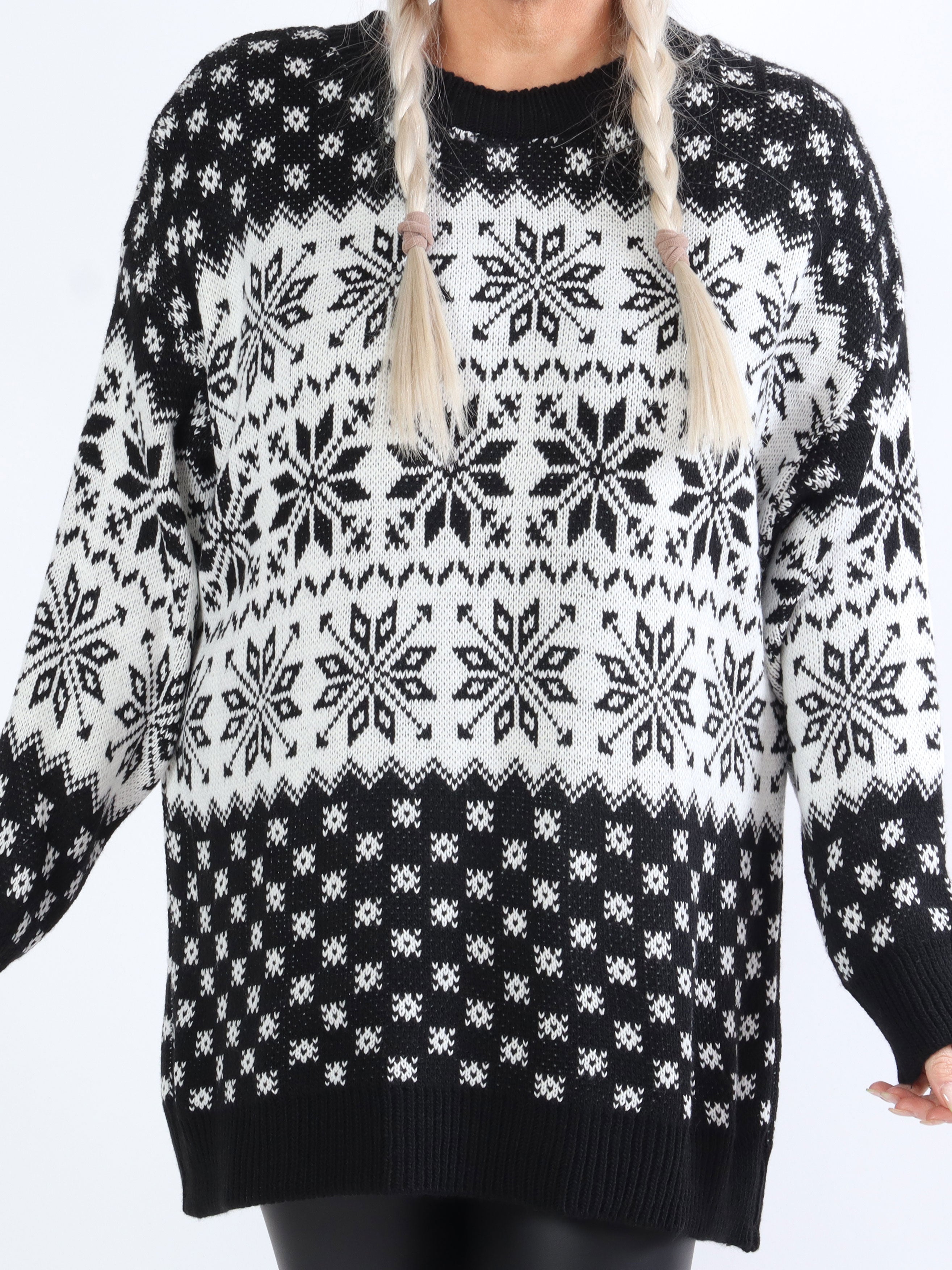 Christmas - Plus size julestrik med snefnug