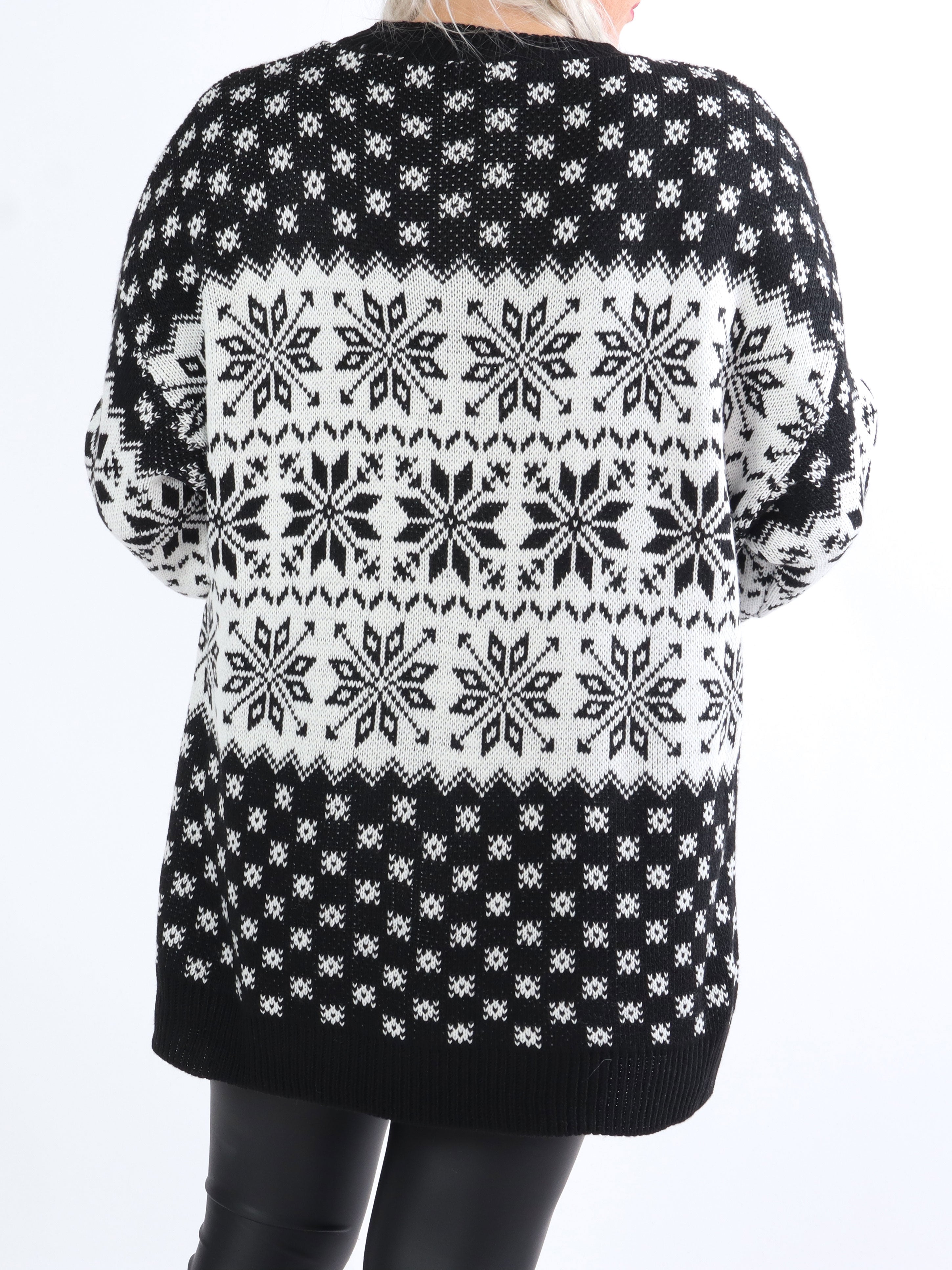 Christmas - Plus size julestrik med snefnug