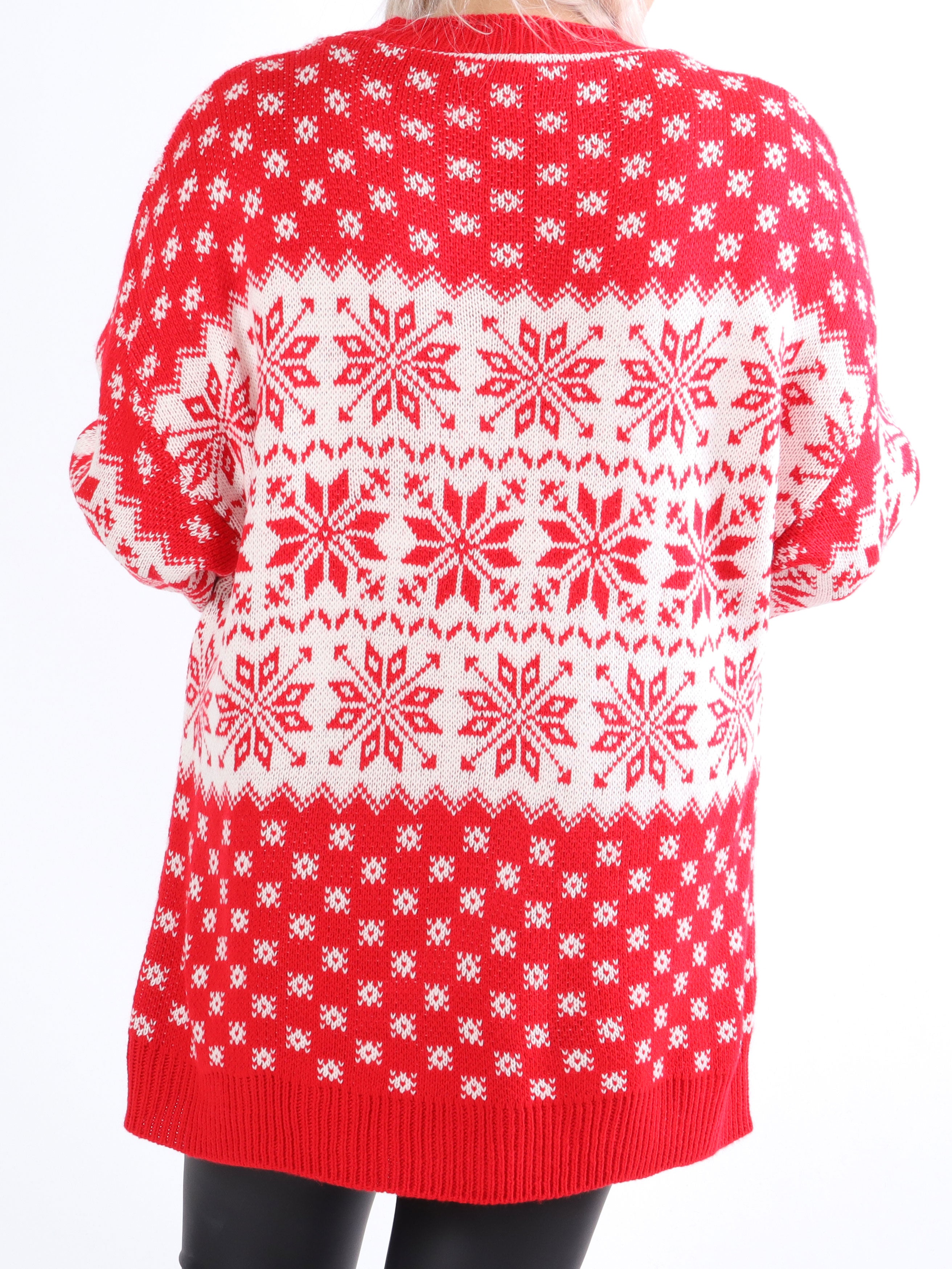 Christmas - Plus size julestrik med snefnug