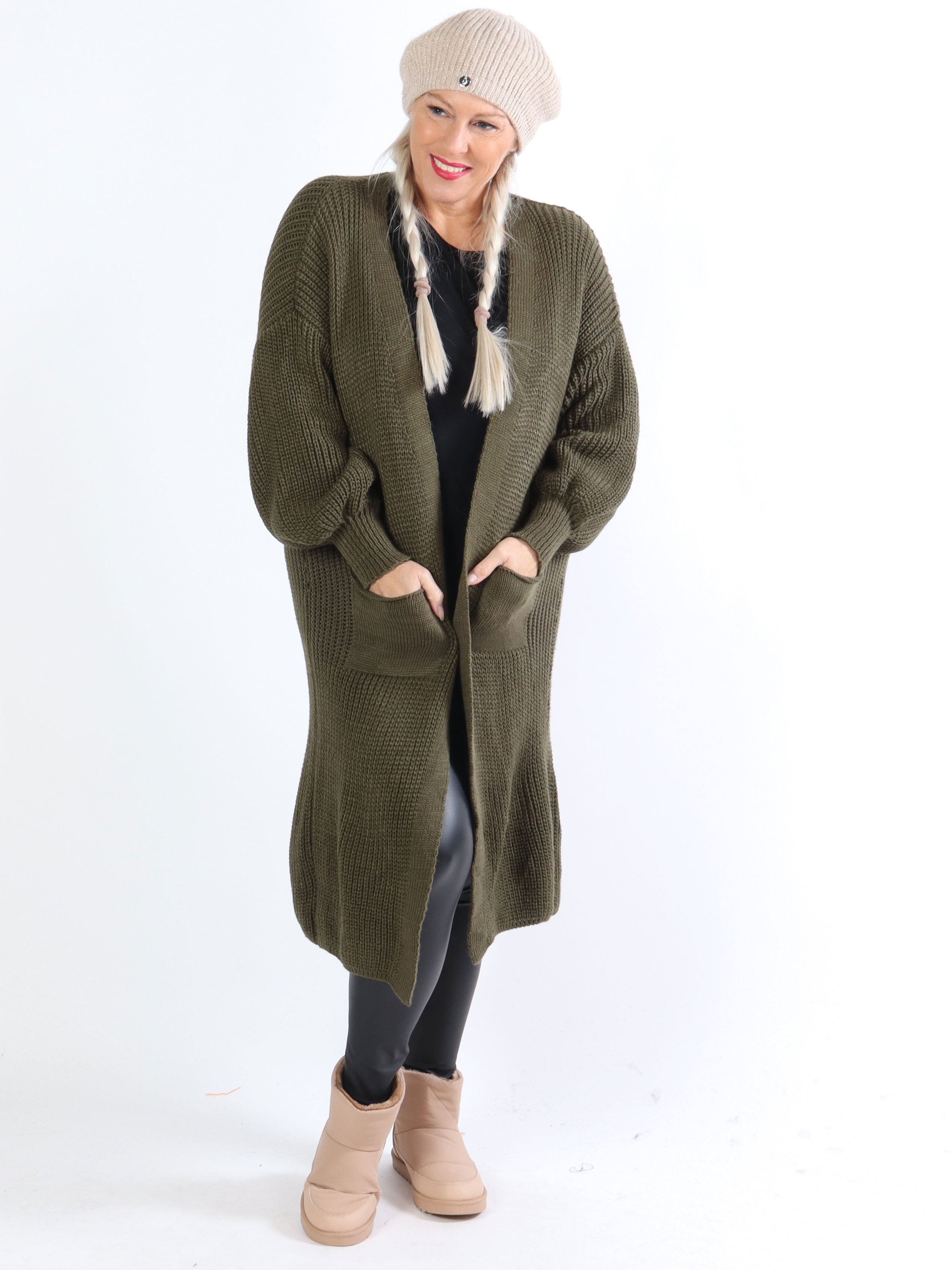 Sally - Plus size strikcardigan med fine ballonærmer