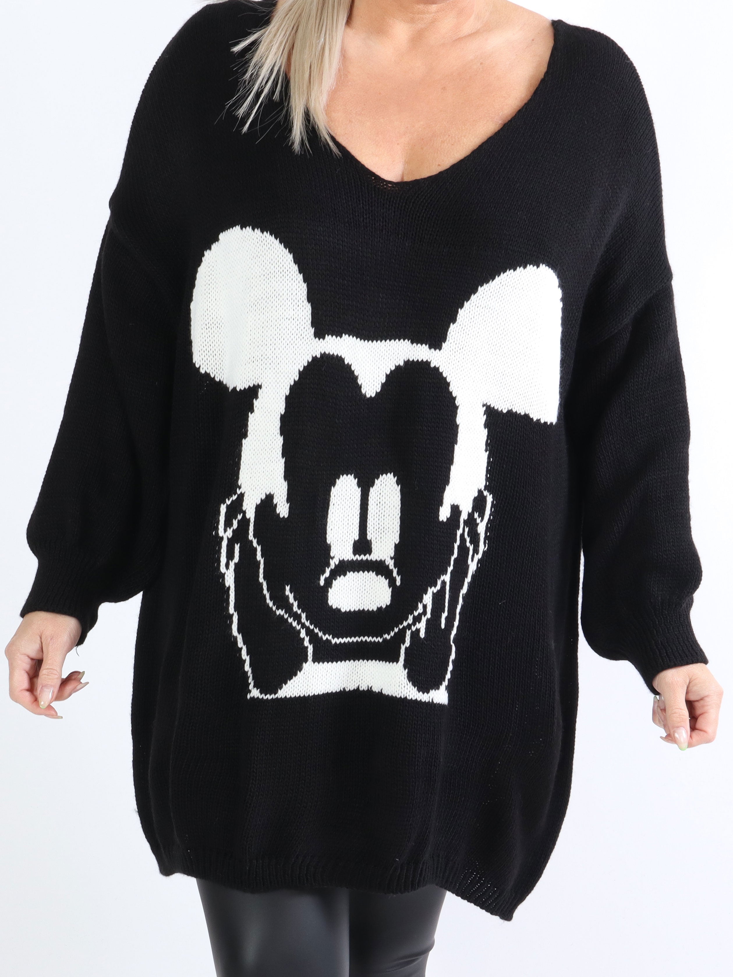 Mickey - Plus size strik med motiv