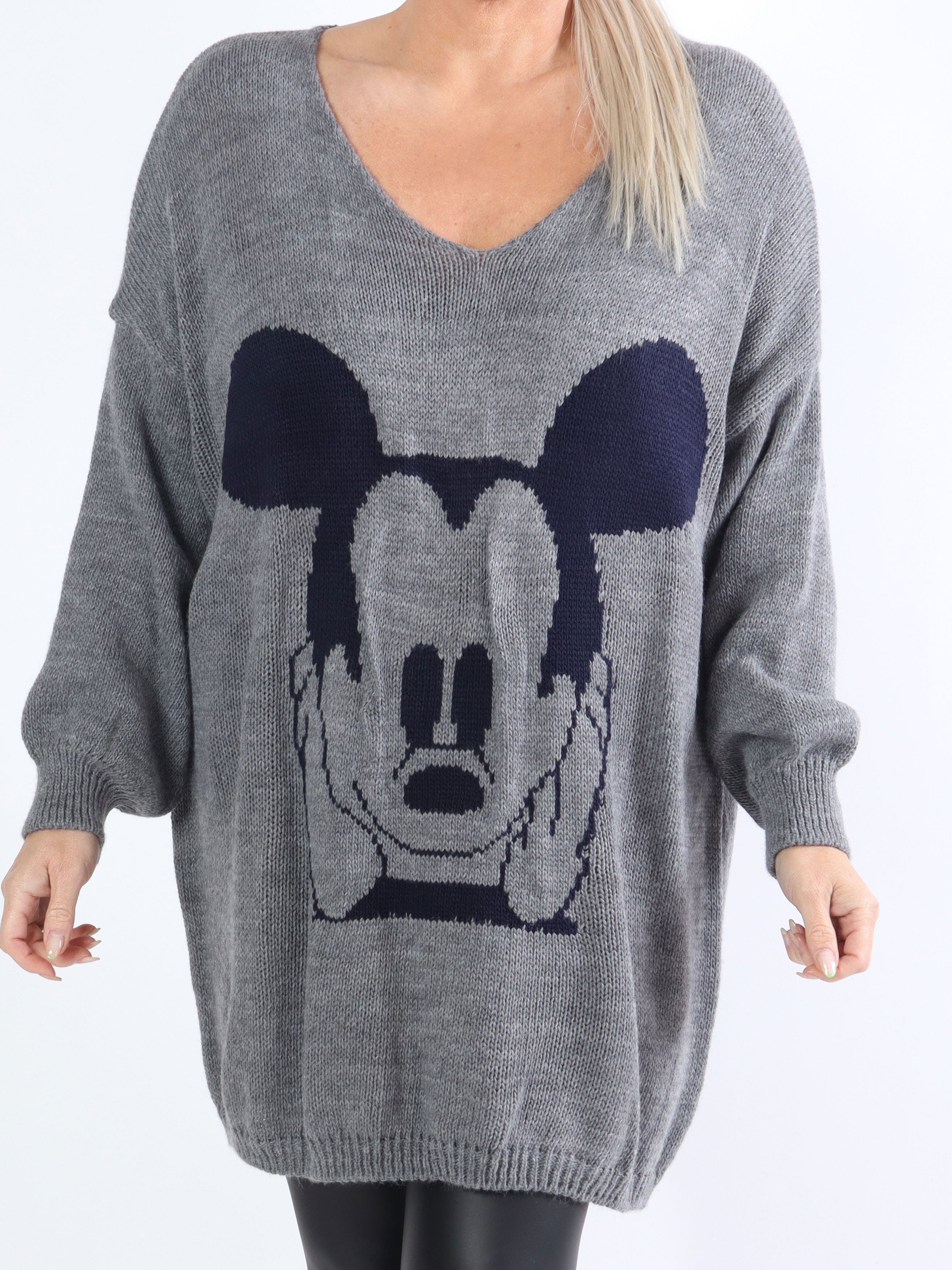 Mickey - Plus size strik med motiv