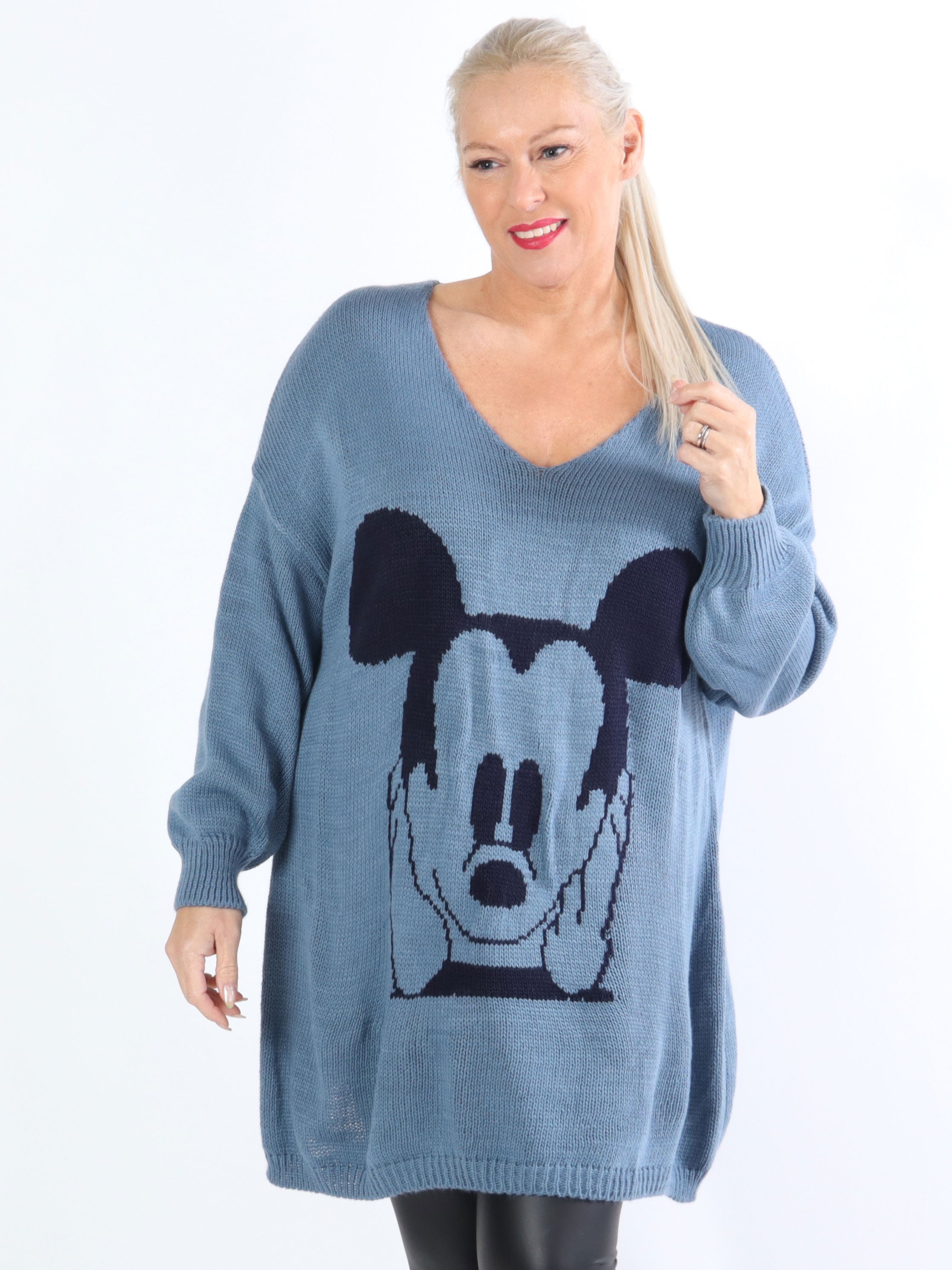 Mickey - Plus size strik med motiv