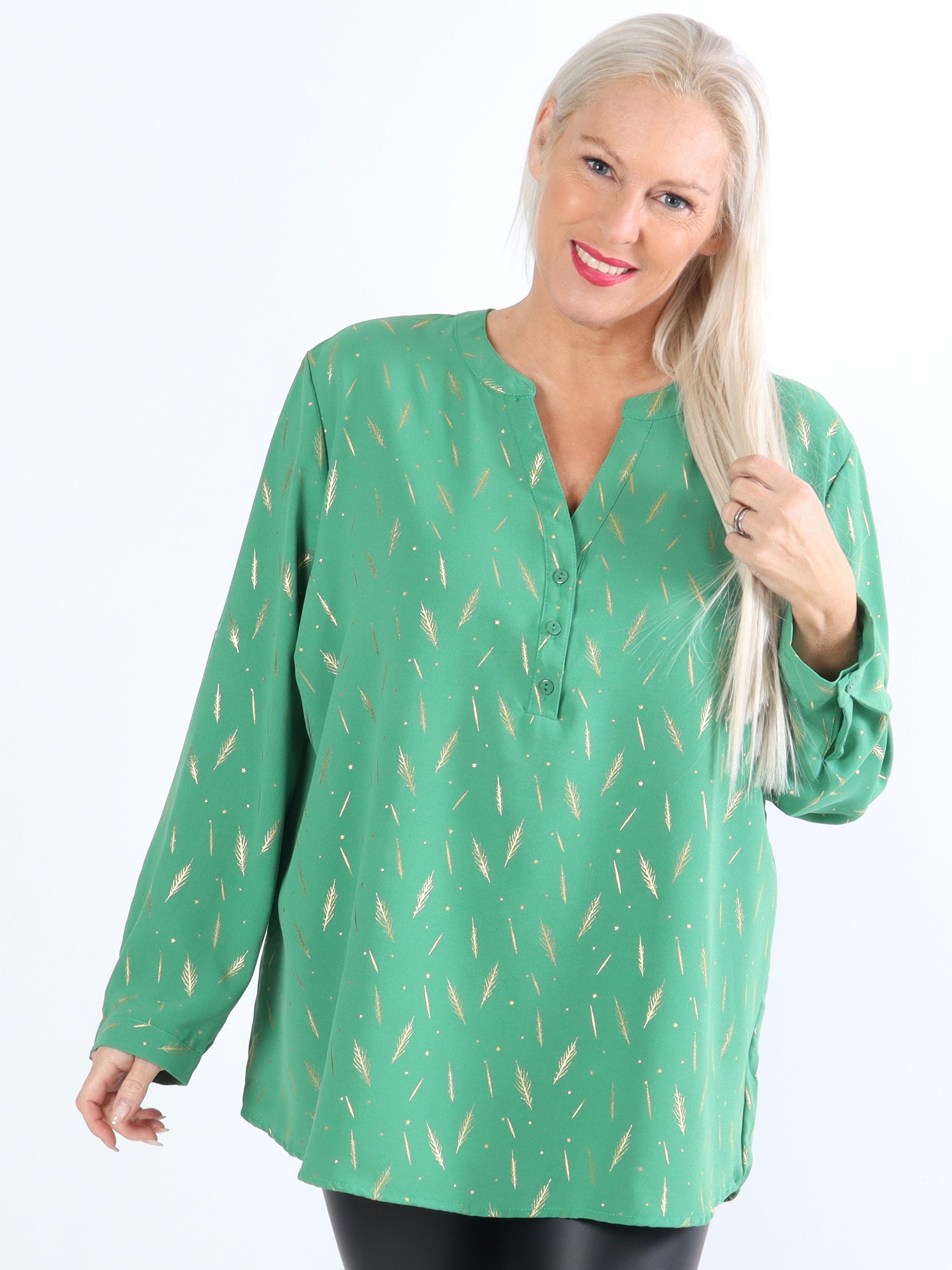 Lina - Fin skjorte med gulddetaljer
