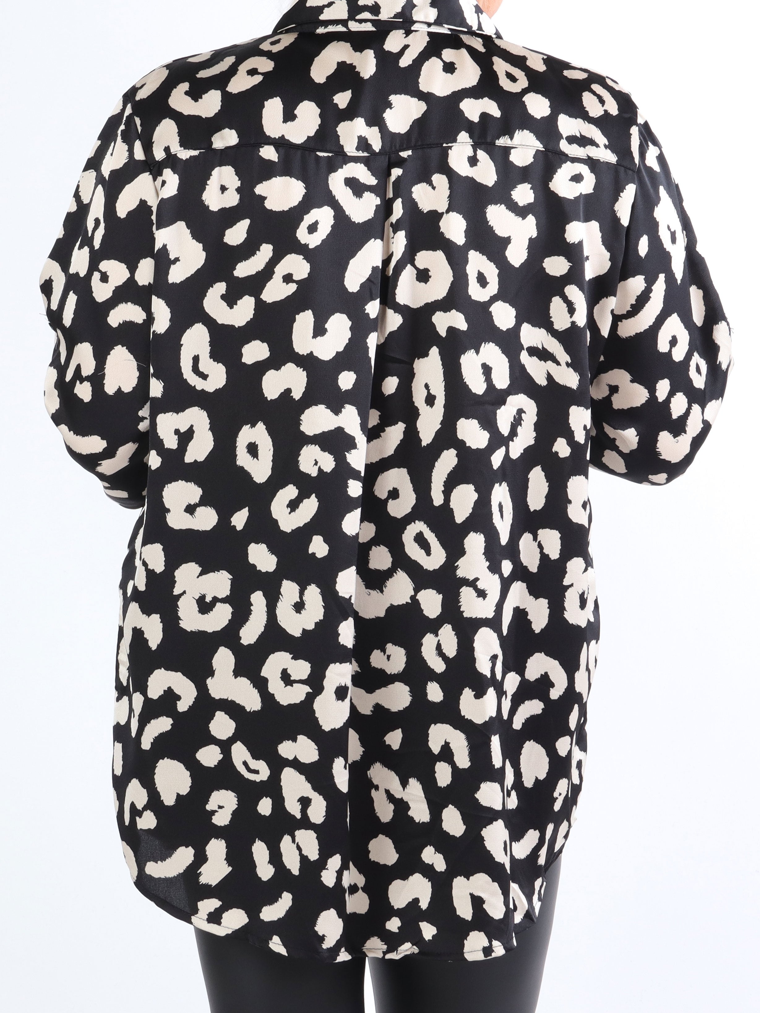 Fadia - Sød leopardskjorte i silkelook