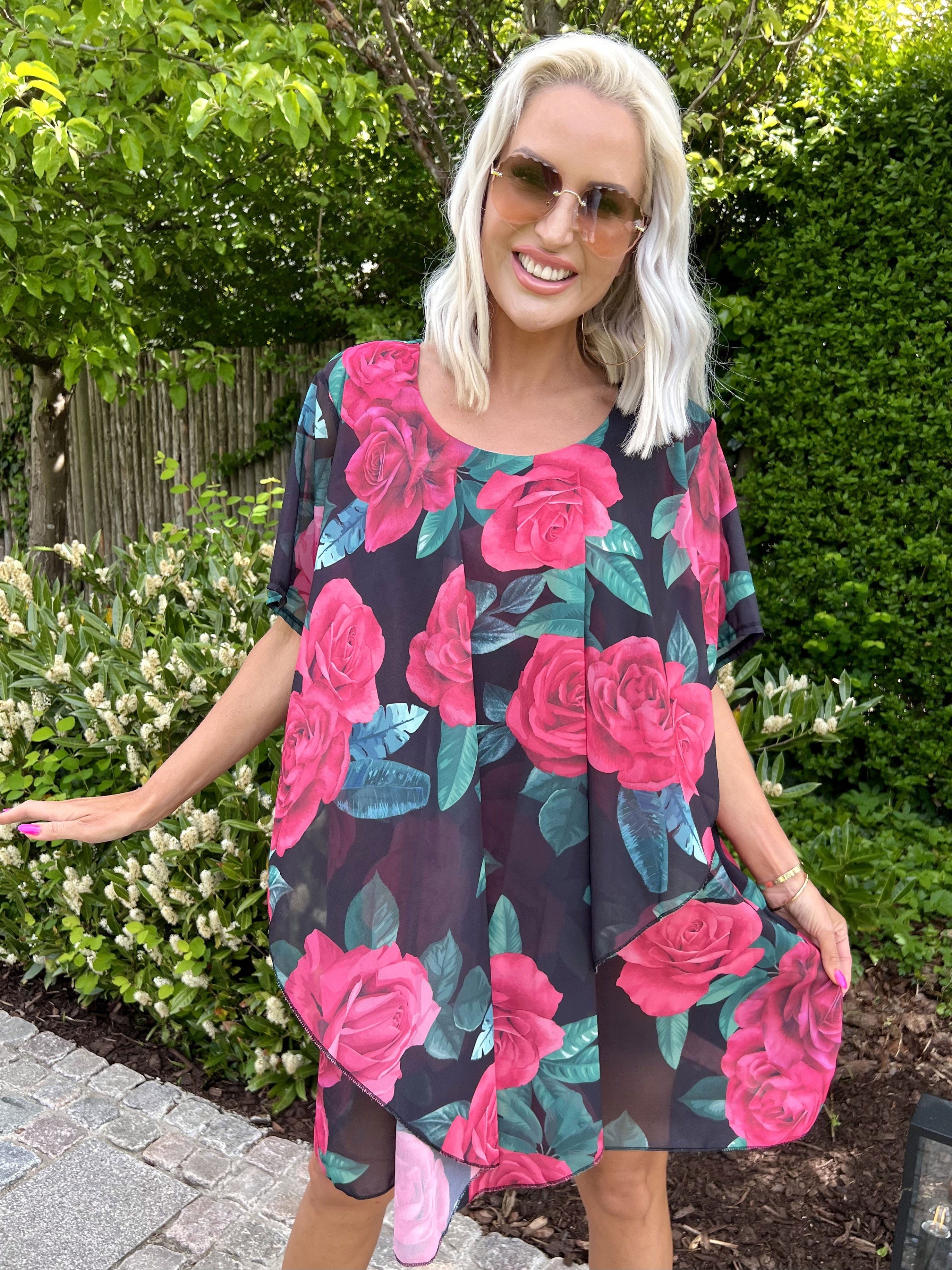 Wanda - Tunika kjole i chiffonstof