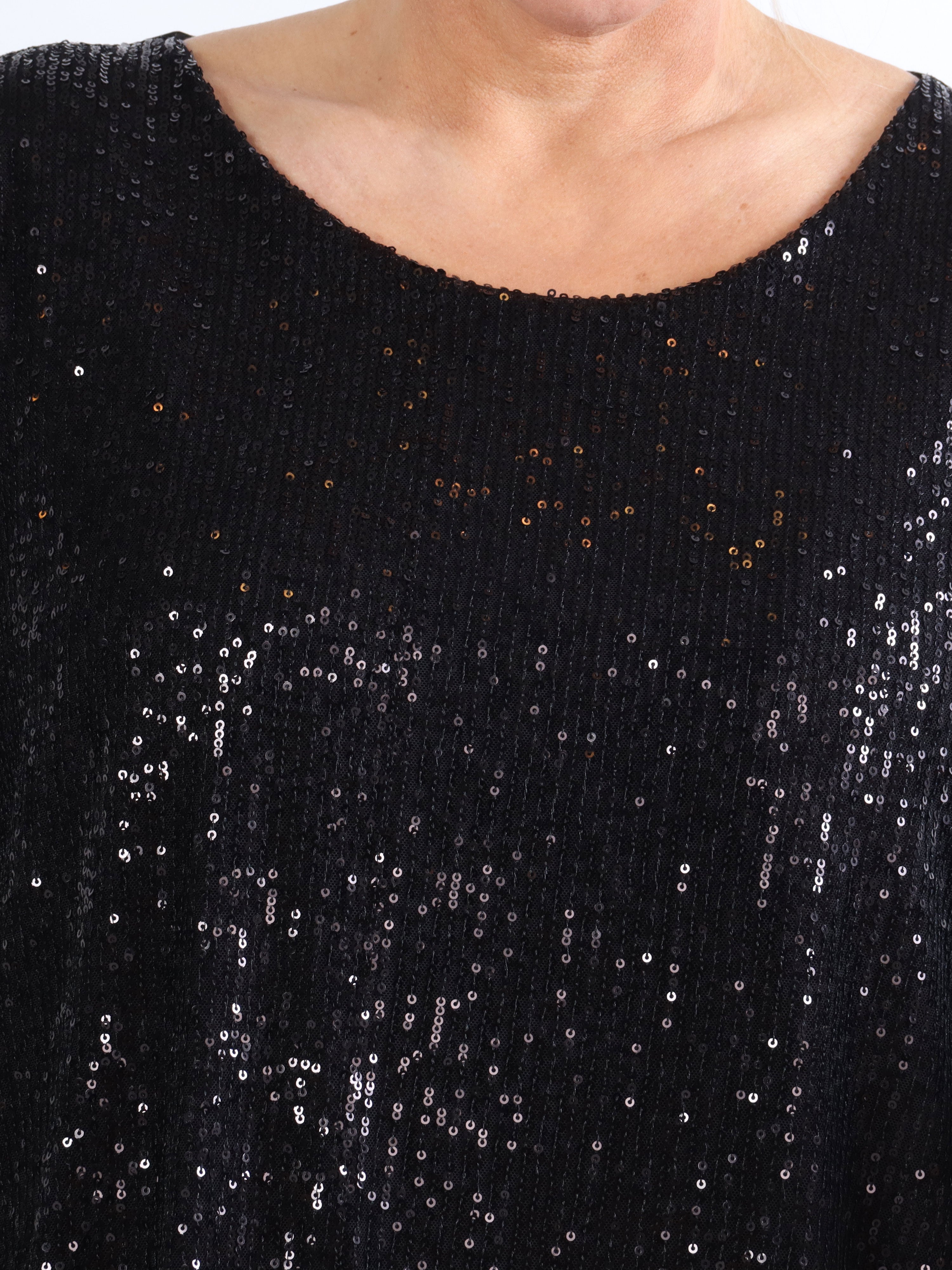 Amani - Plus size chiffontunika med pailletter